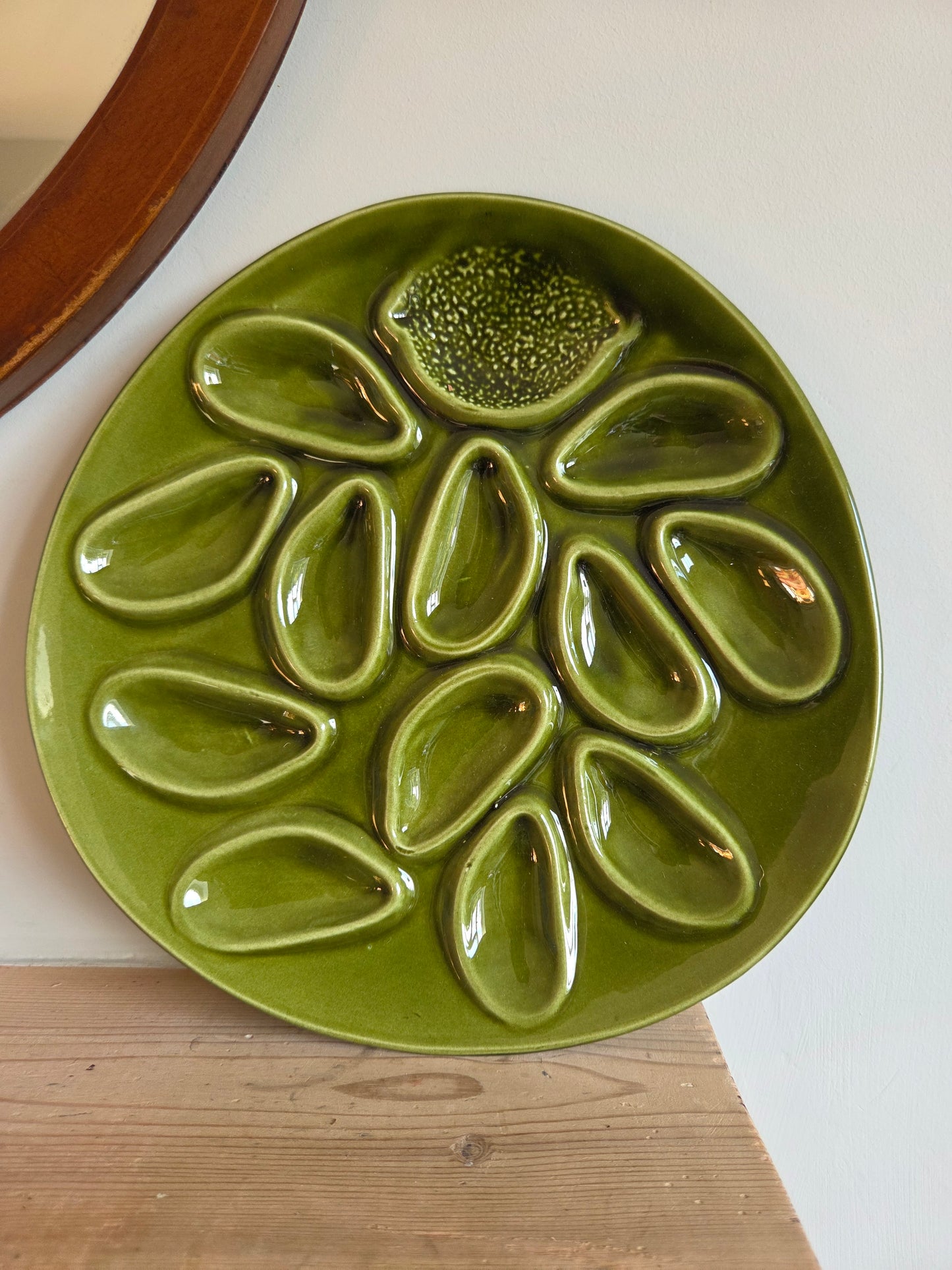 Vintage French Seafood Plate - Green
