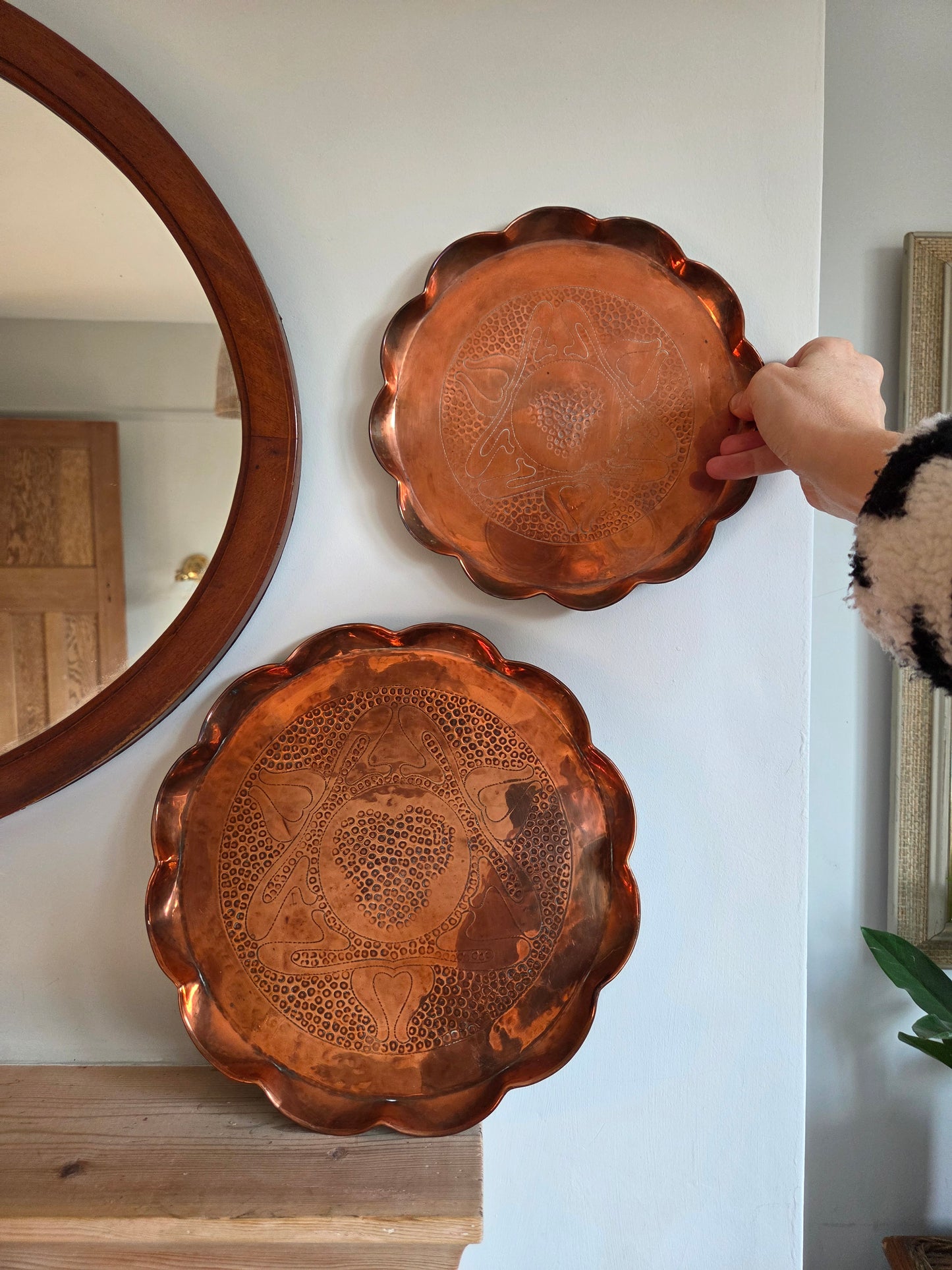 Copper Arts & Crafts Hammered Trays