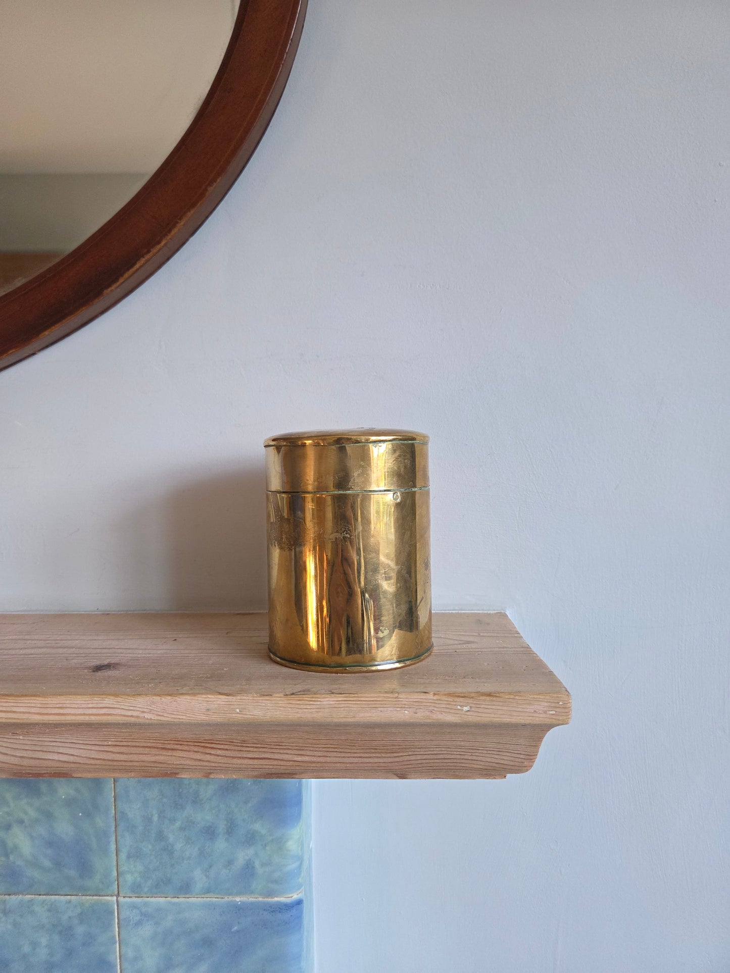 Round Brass Pot with Heart Cutouts