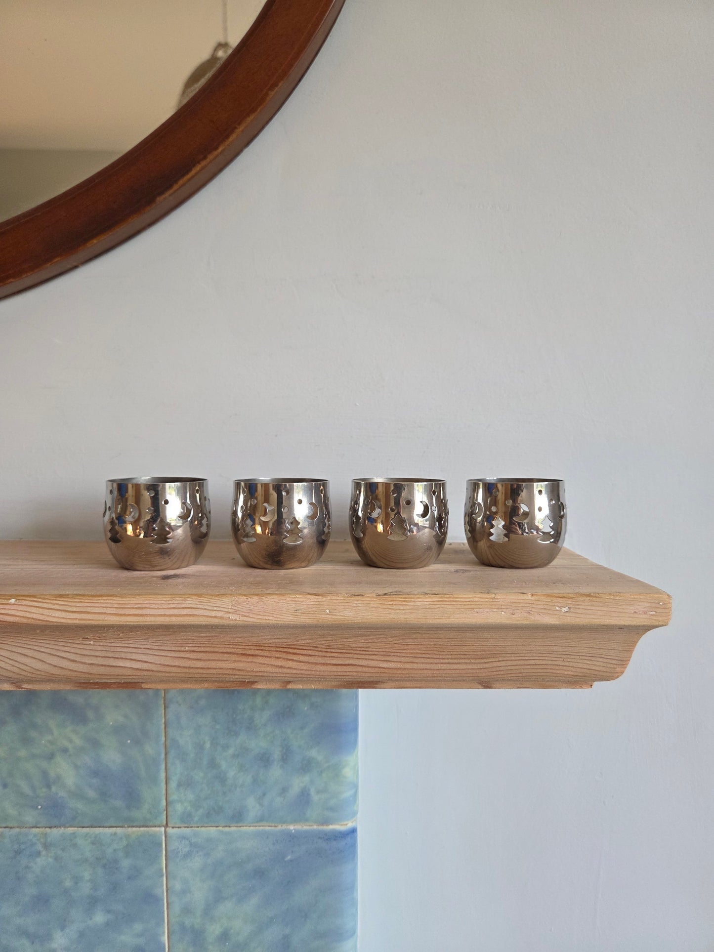 Silver Plated Christmas Tealight Holders