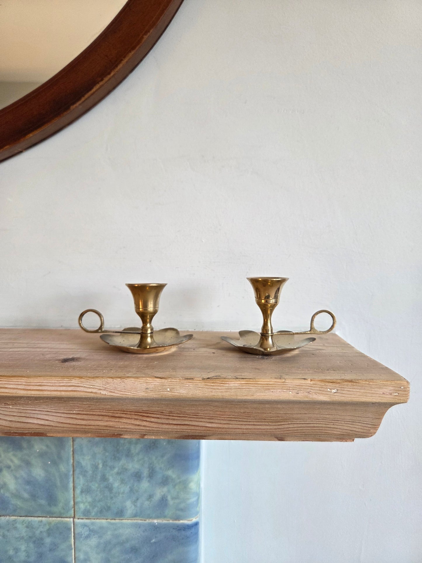 Brass Flower Candlesticks