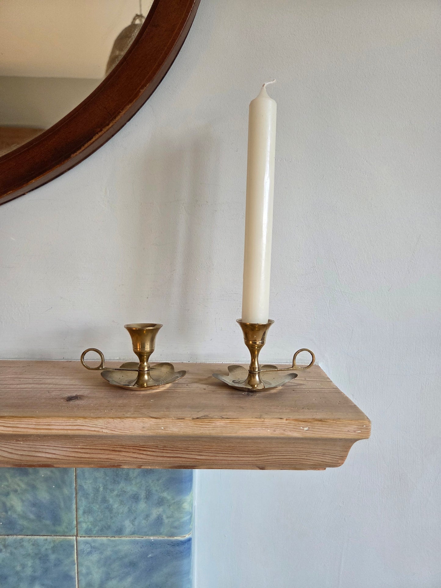 Brass Flower Candlesticks