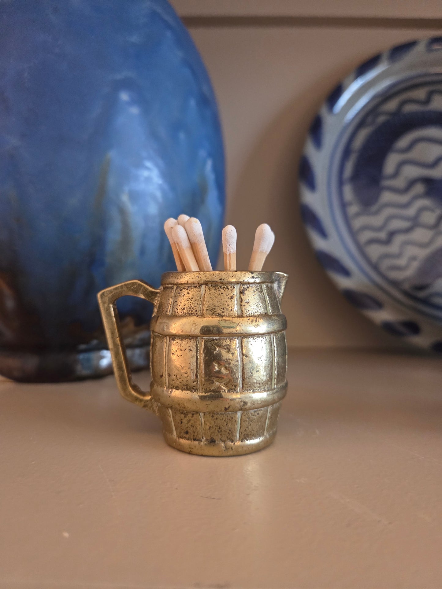 Brass Barrel Match Holder Ornament