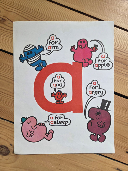 Vintage Mr Men Alphabet Print