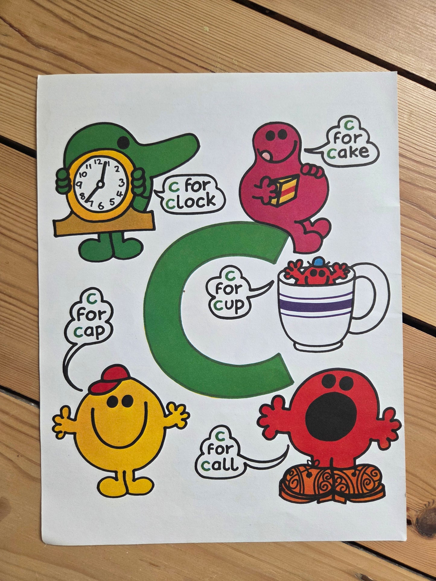 Vintage Mr Men Alphabet Print