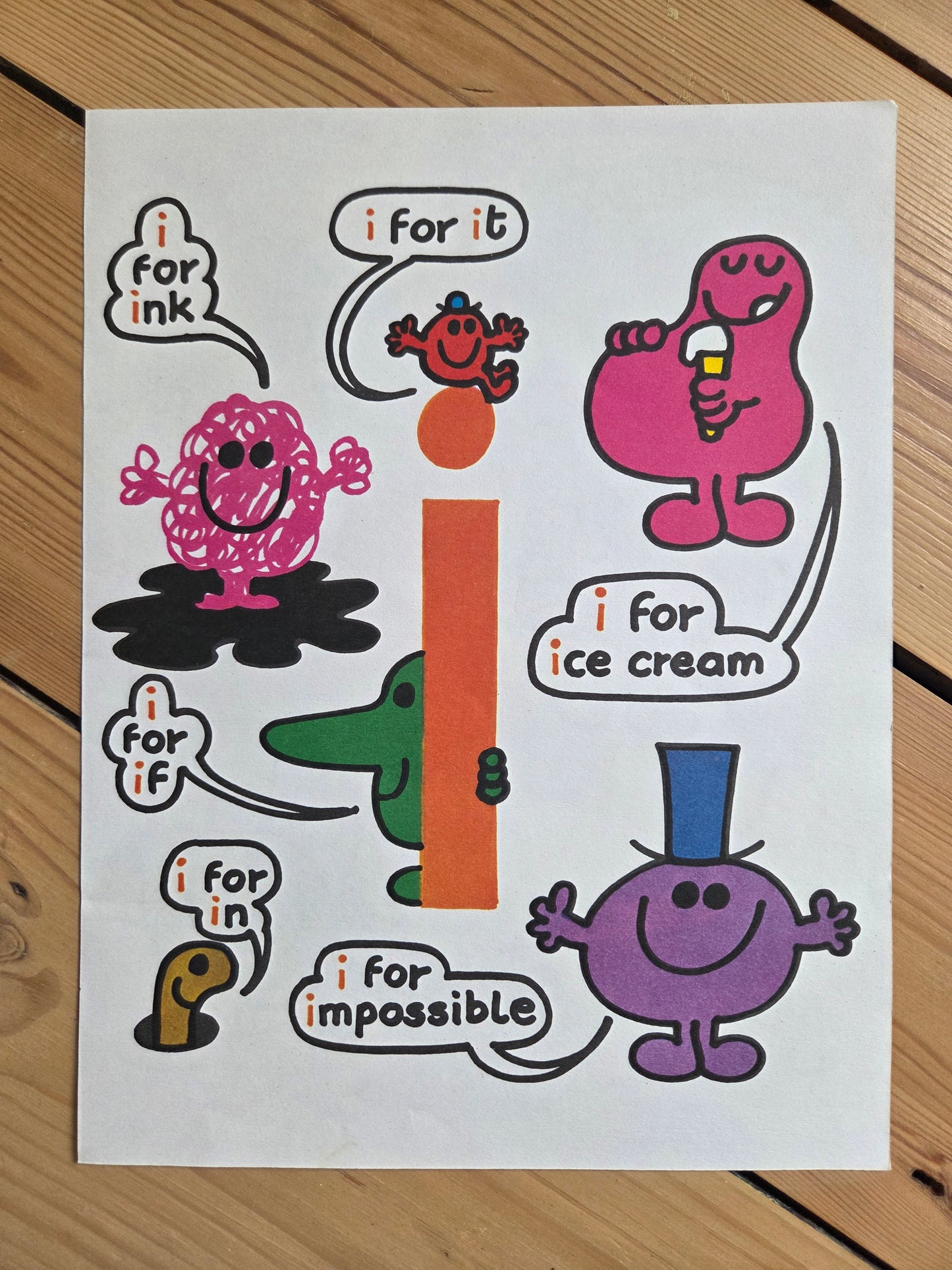 Vintage Mr Men Alphabet Print