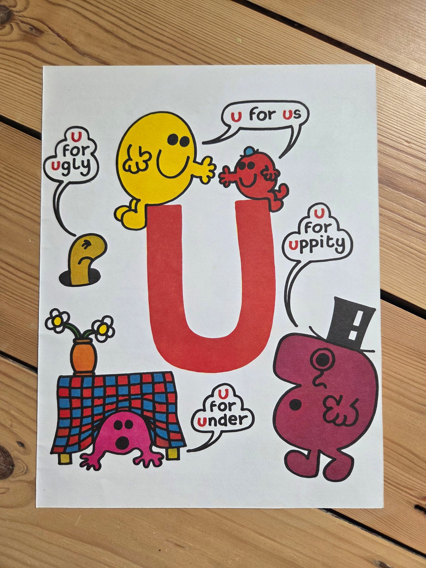 Vintage Mr Men Alphabet Print