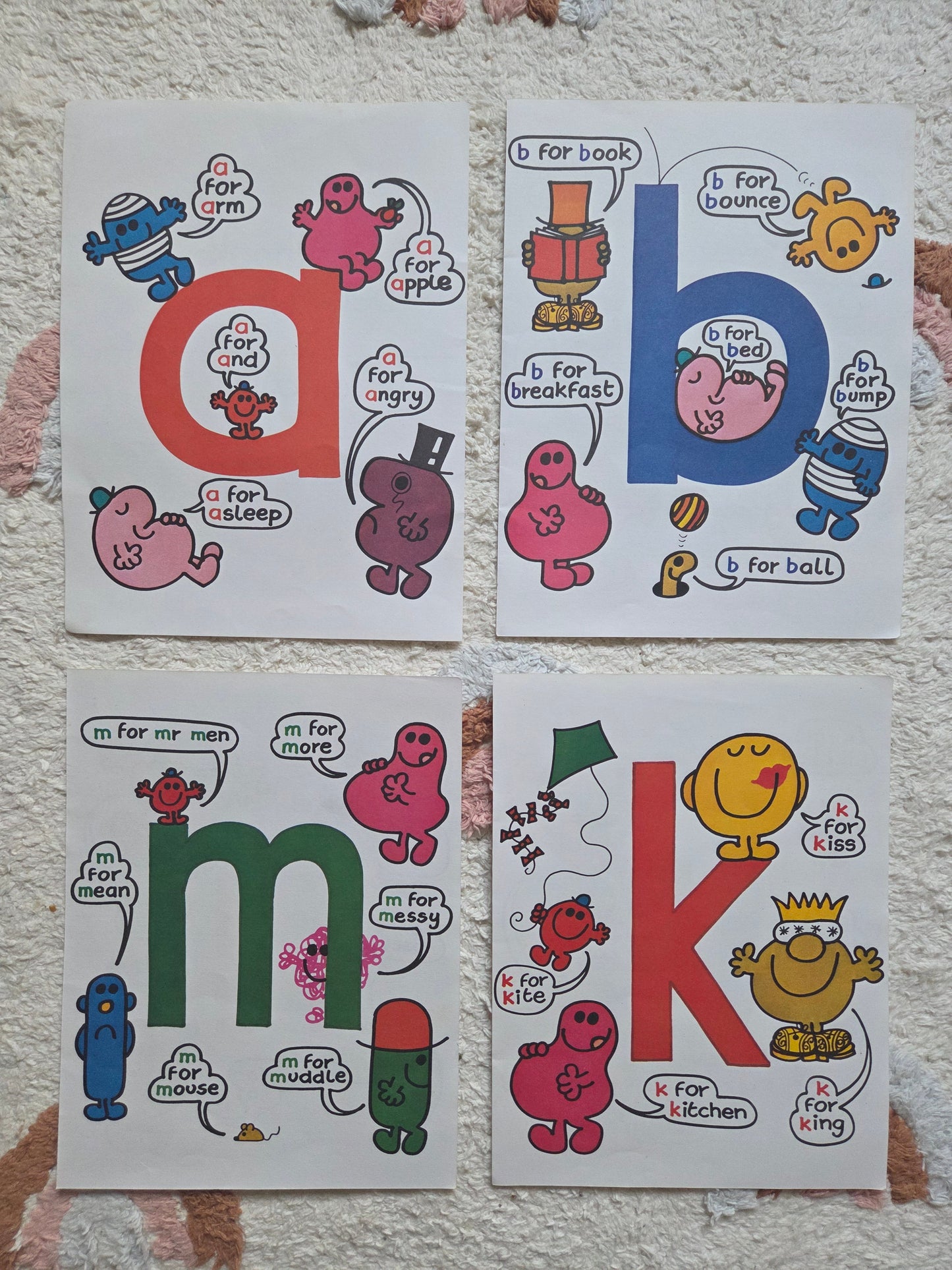 Vintage Mr Men Alphabet Print