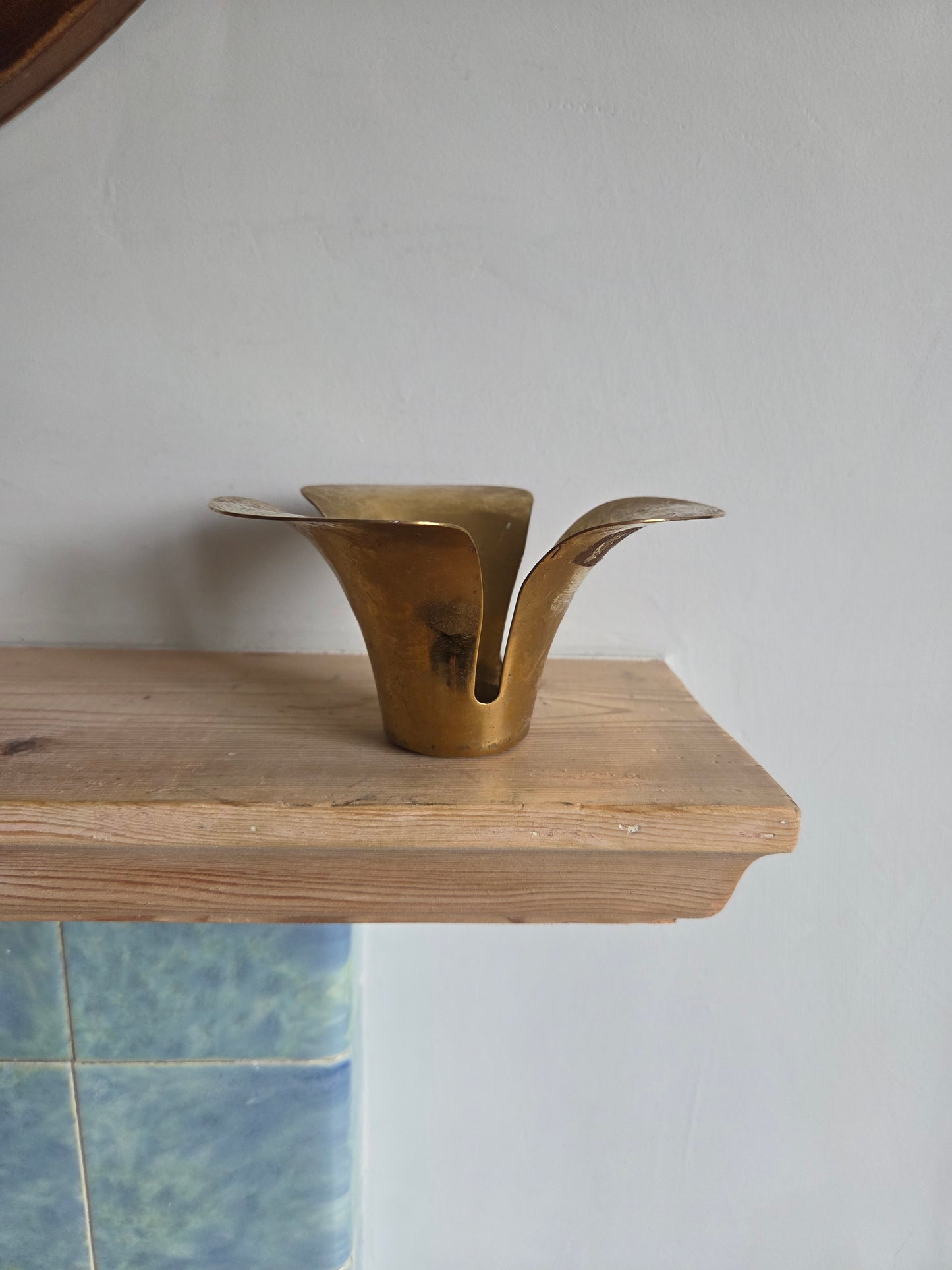 Vintage Brass Flower Tealight Holders - Set of 4