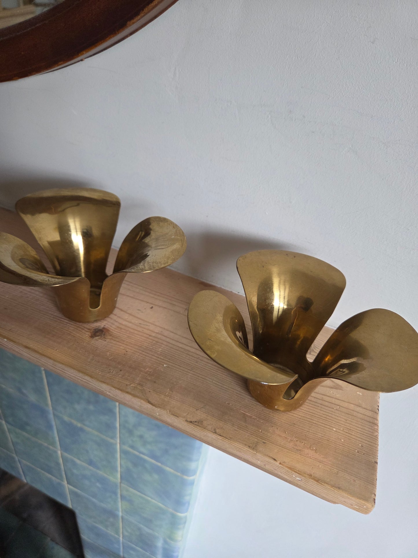 Vintage Brass Flower Tealight Holders - Set of 4