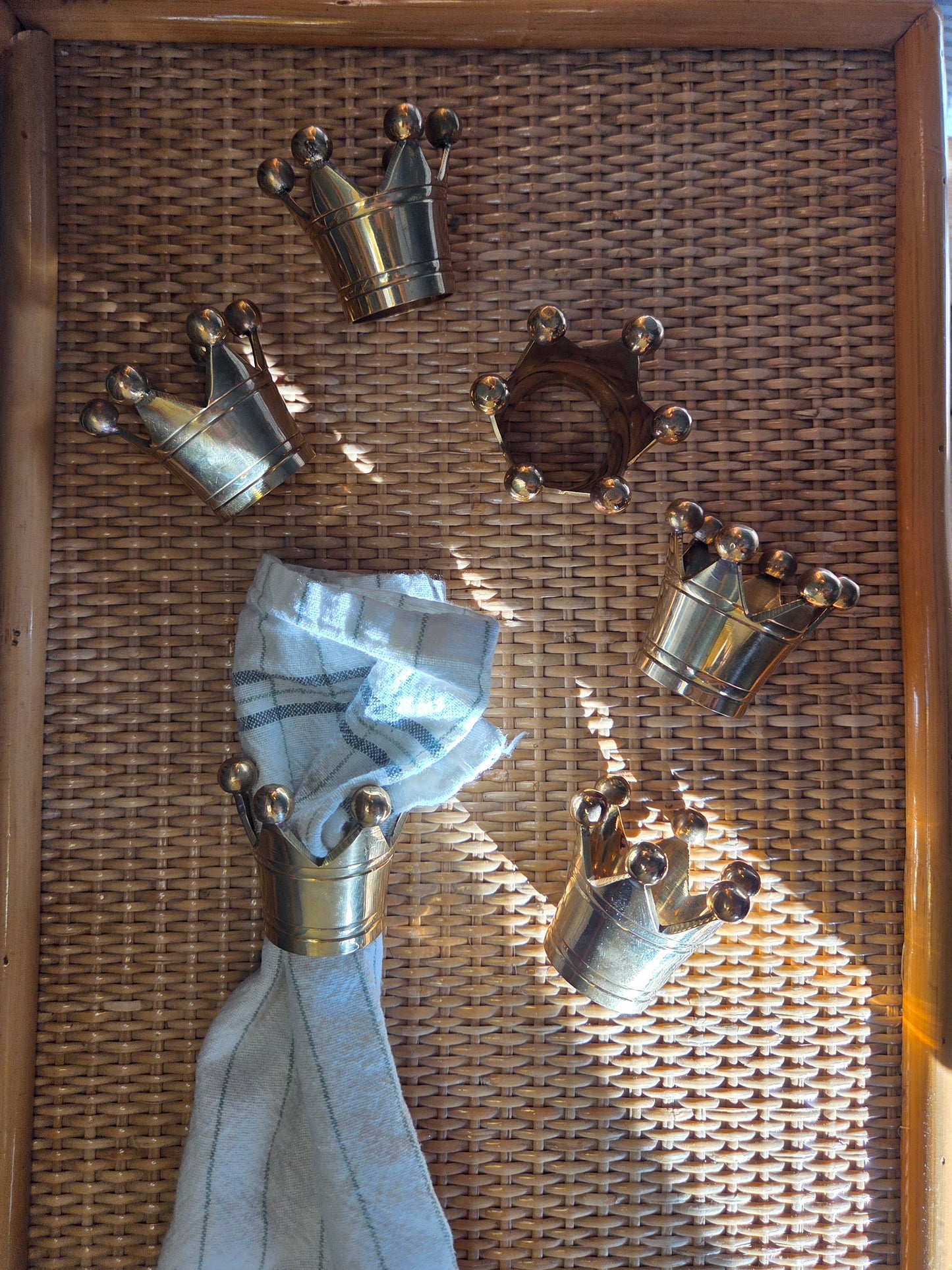 Brass Crown Napkin Rings