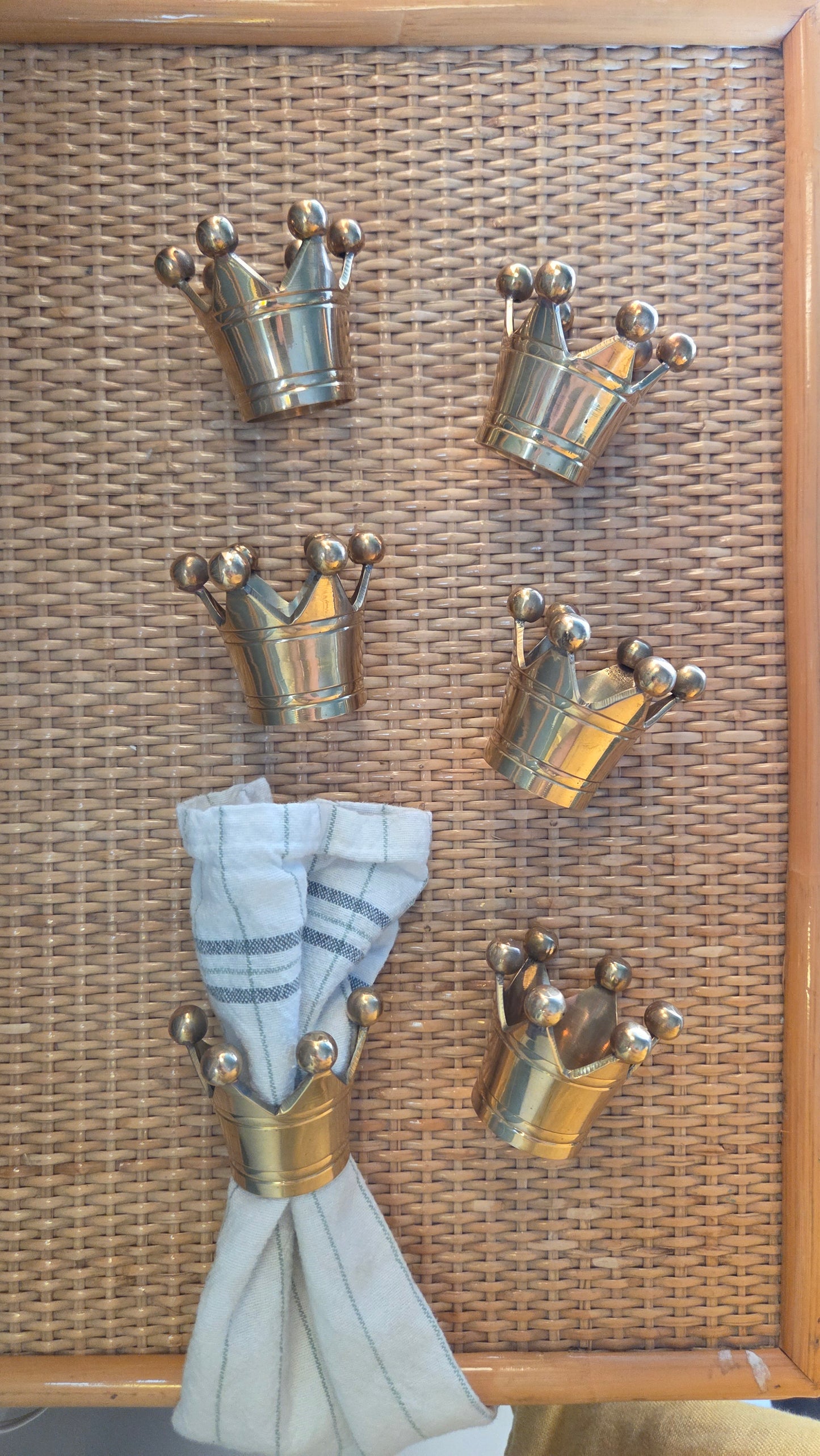 Brass Crown Napkin Rings