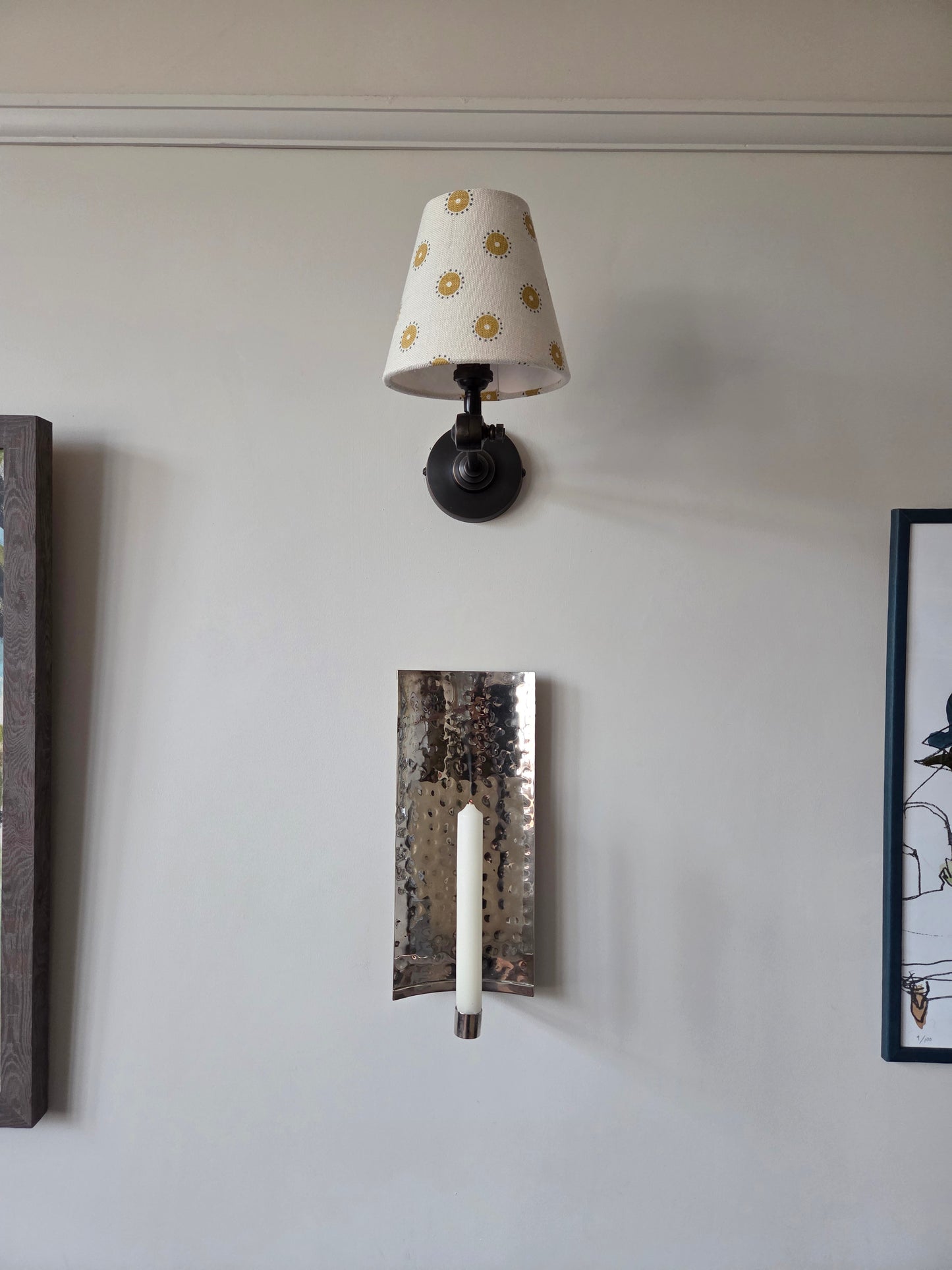 Hammered Silver Candle Sconces