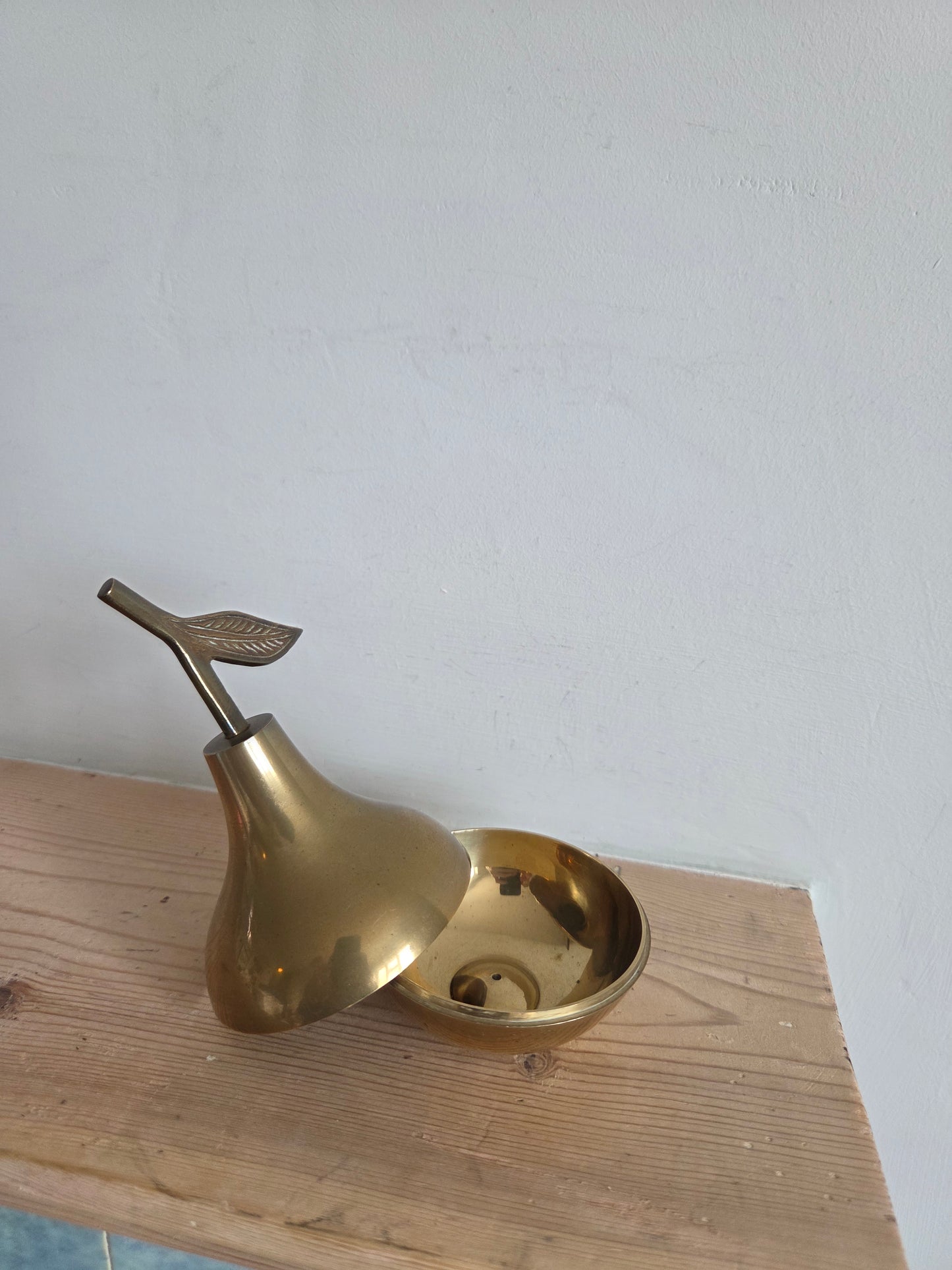 Brass Pear Trinket Pot