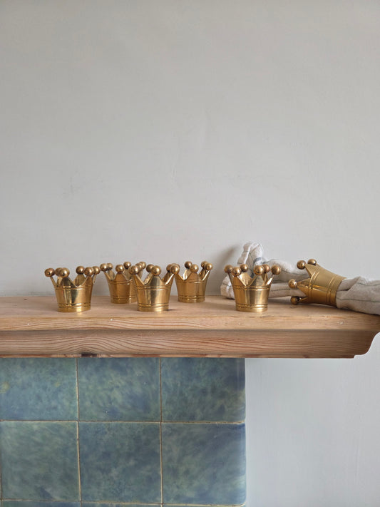 Brass Crown Napkin Rings