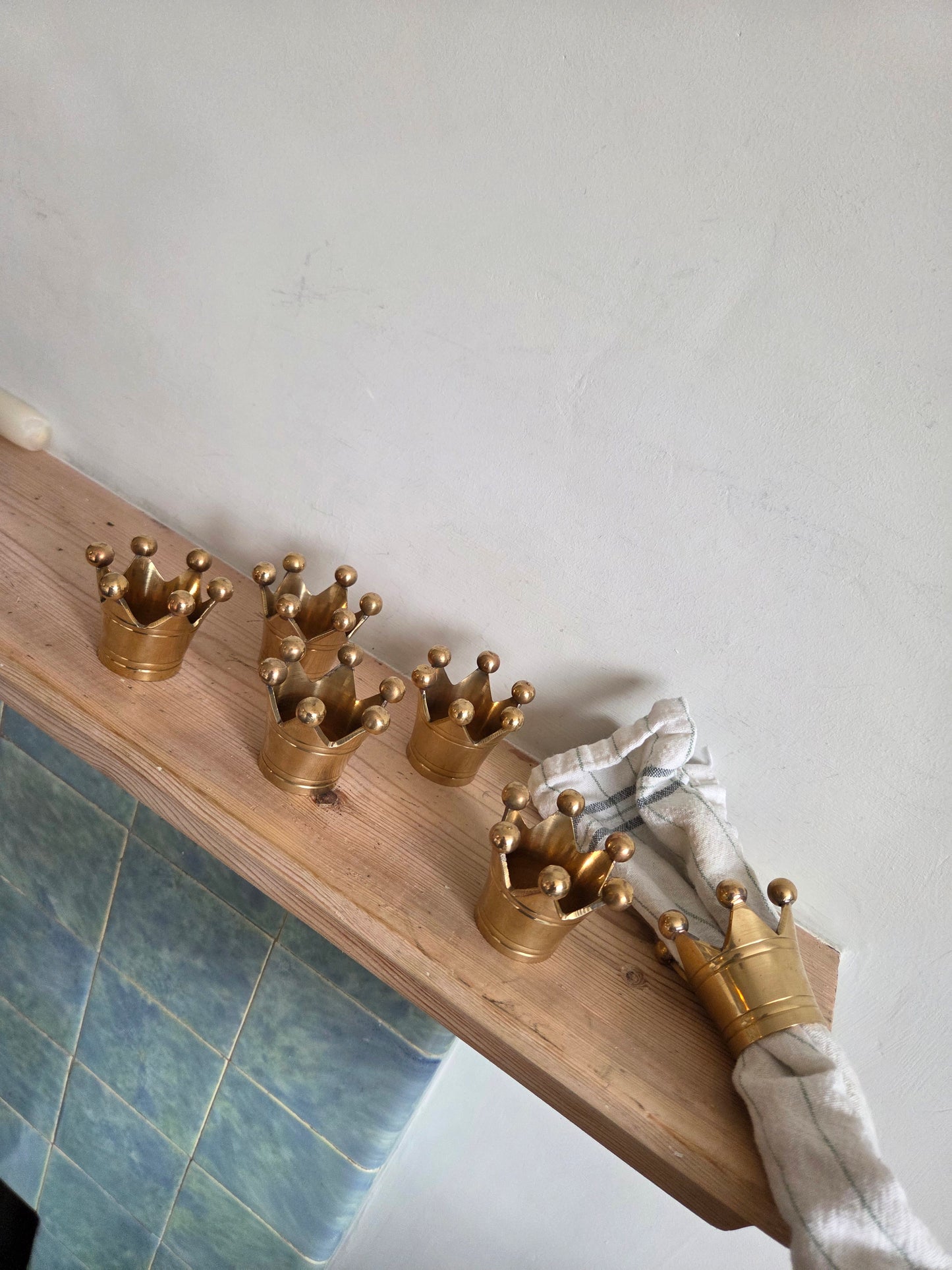 Brass Crown Napkin Rings