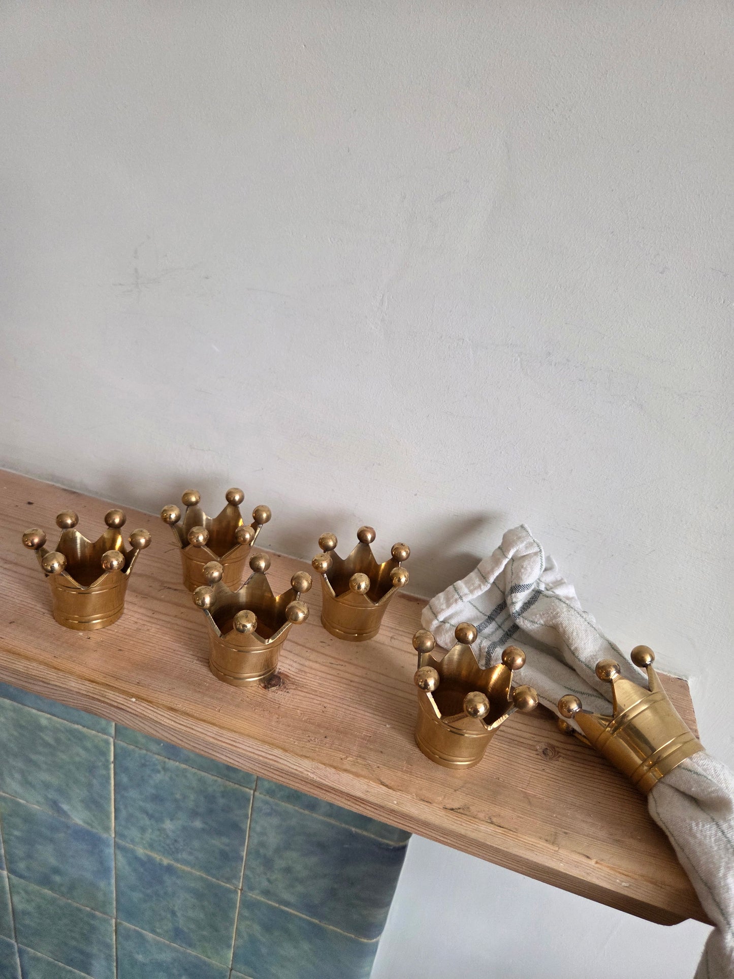 Brass Crown Napkin Rings