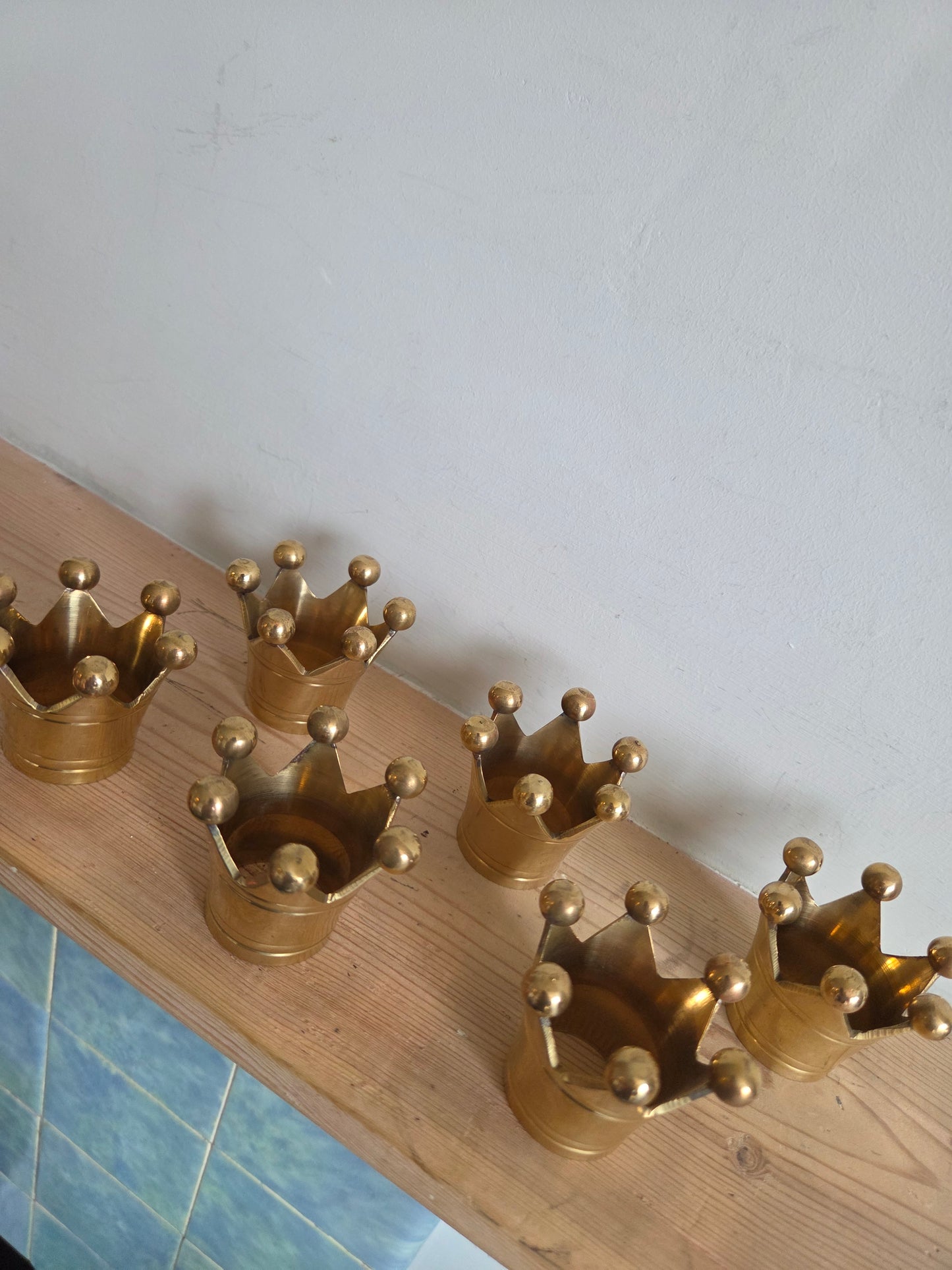 Brass Crown Napkin Rings