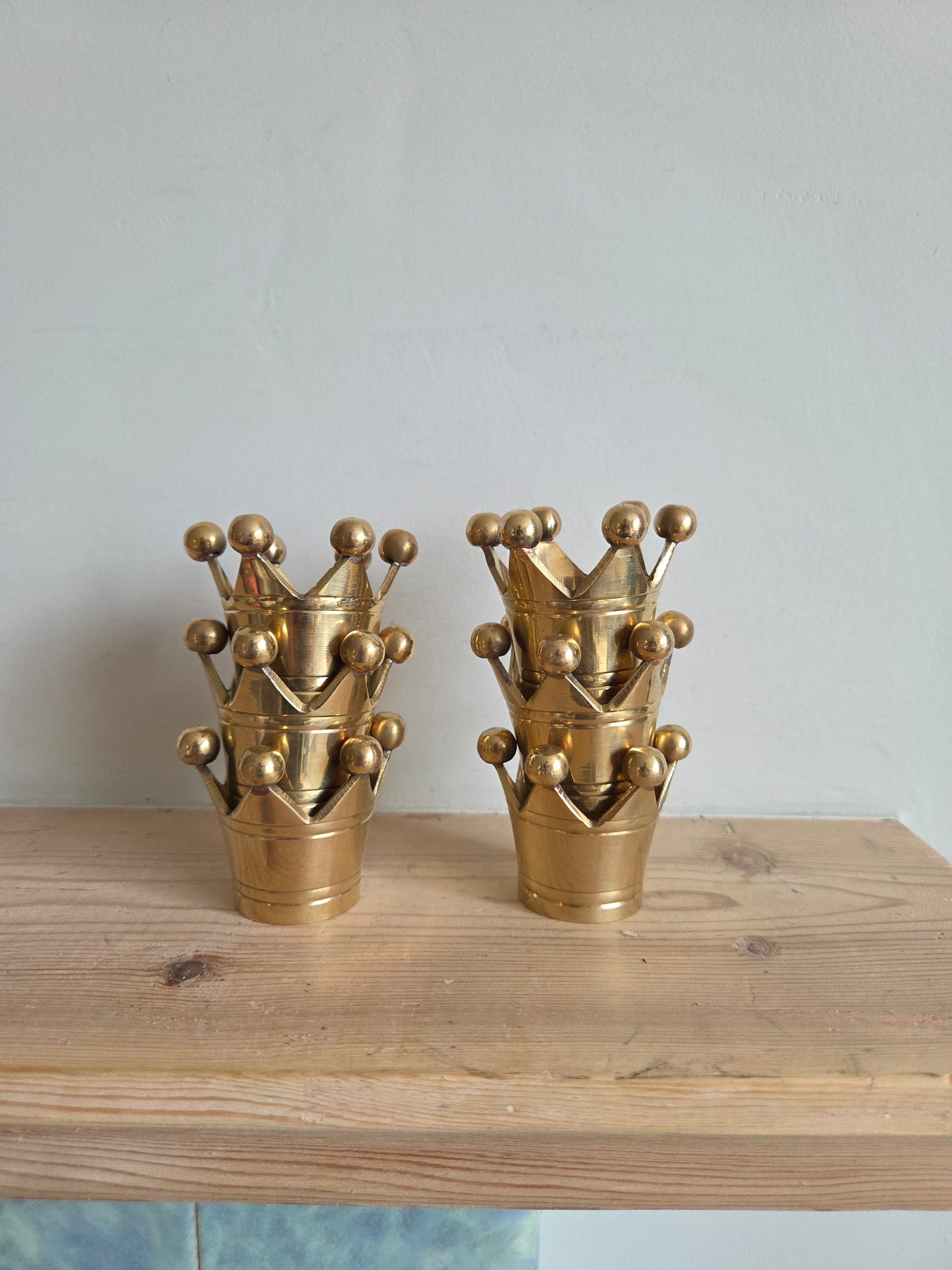 Brass Crown Napkin Rings