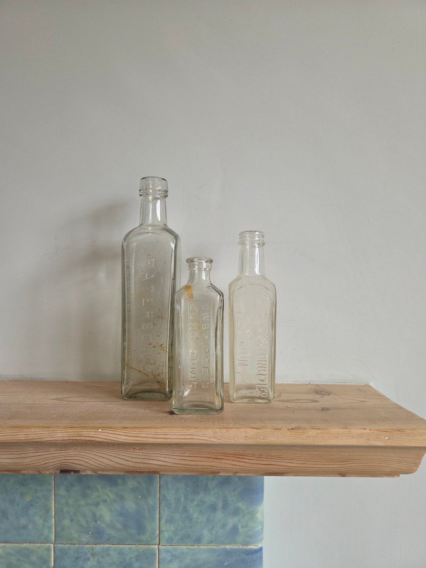 Set of 3 Glass Bottles