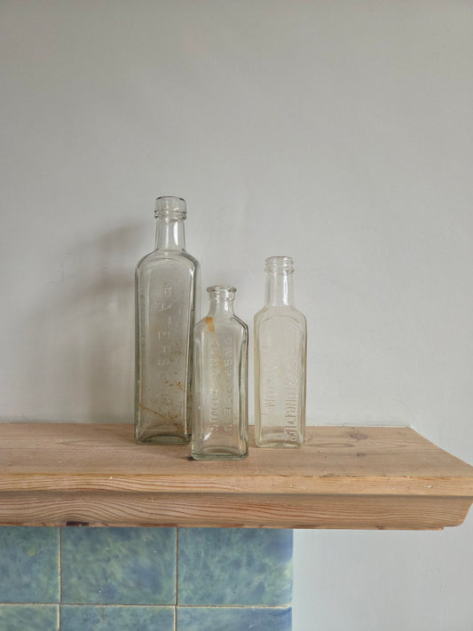 Set of 3 Glass Bottles