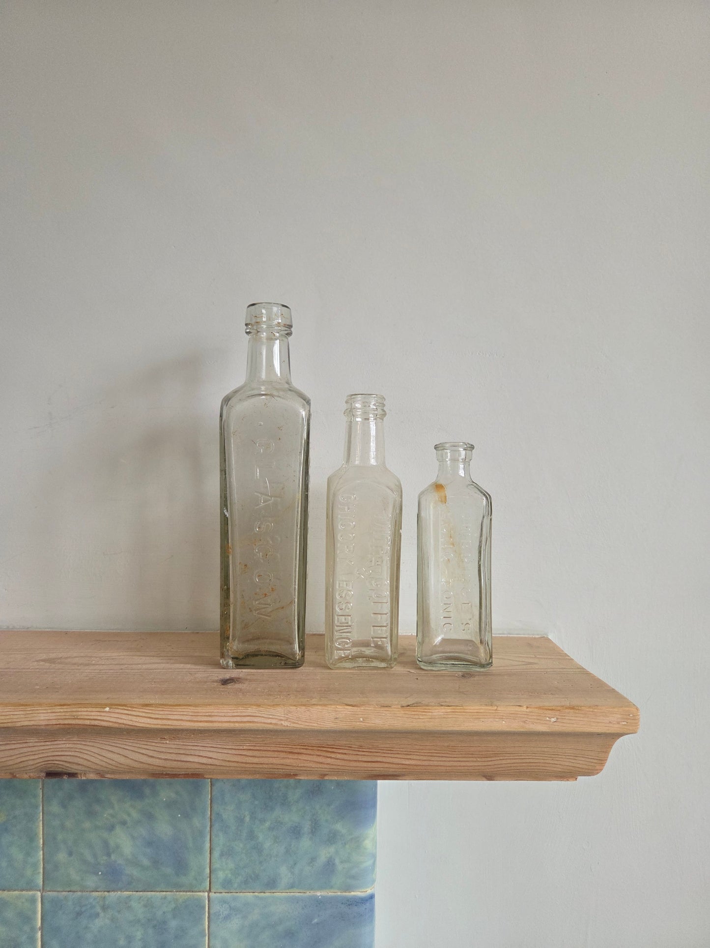 Set of 3 Glass Bottles