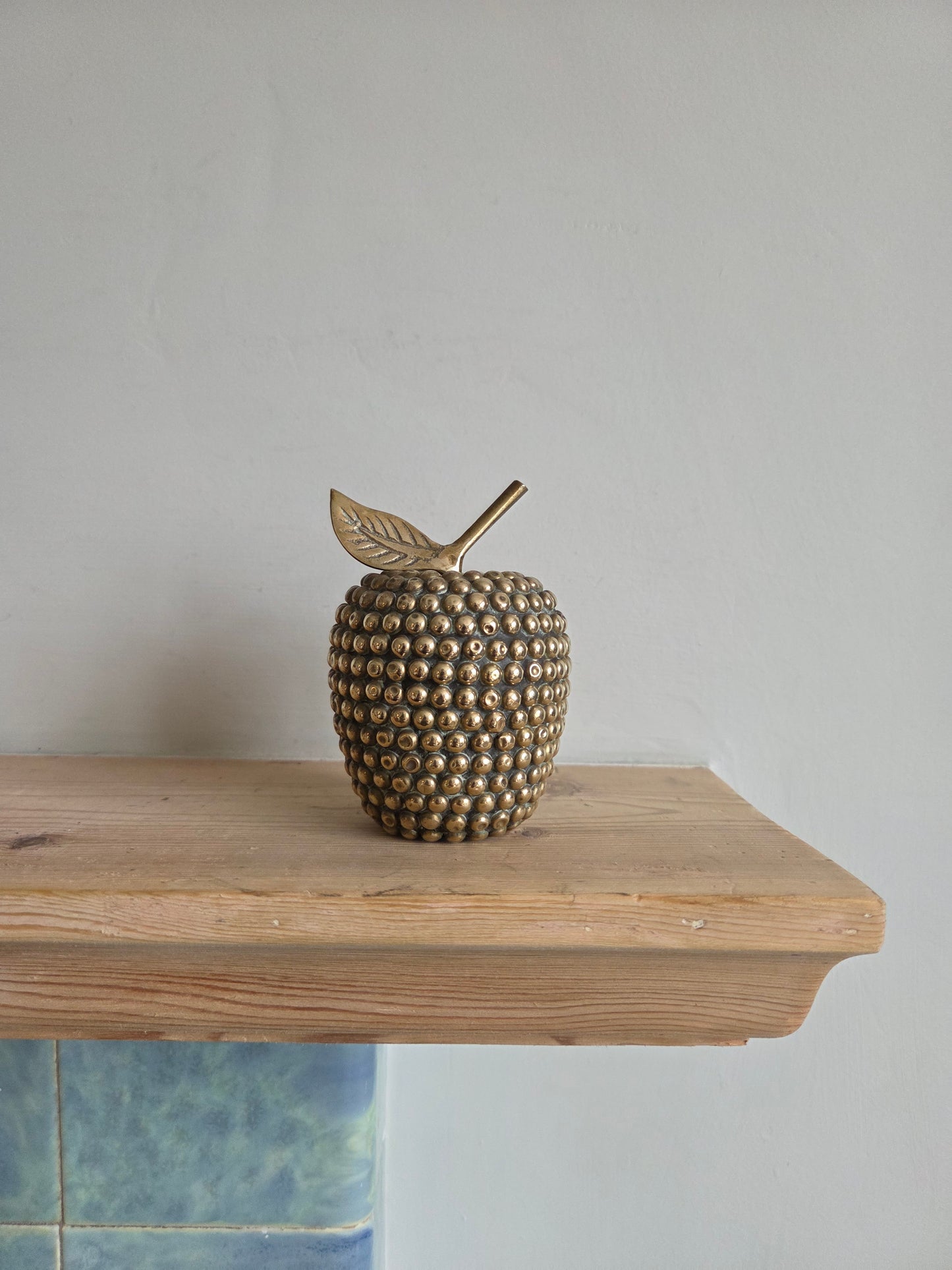 Large Brass Bobble Apple Ornament