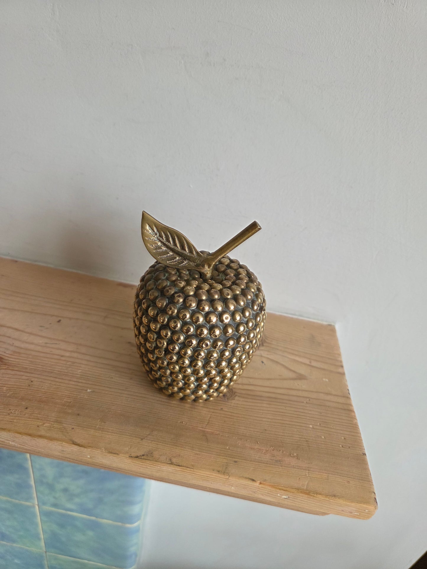 Large Brass Bobble Apple Ornament