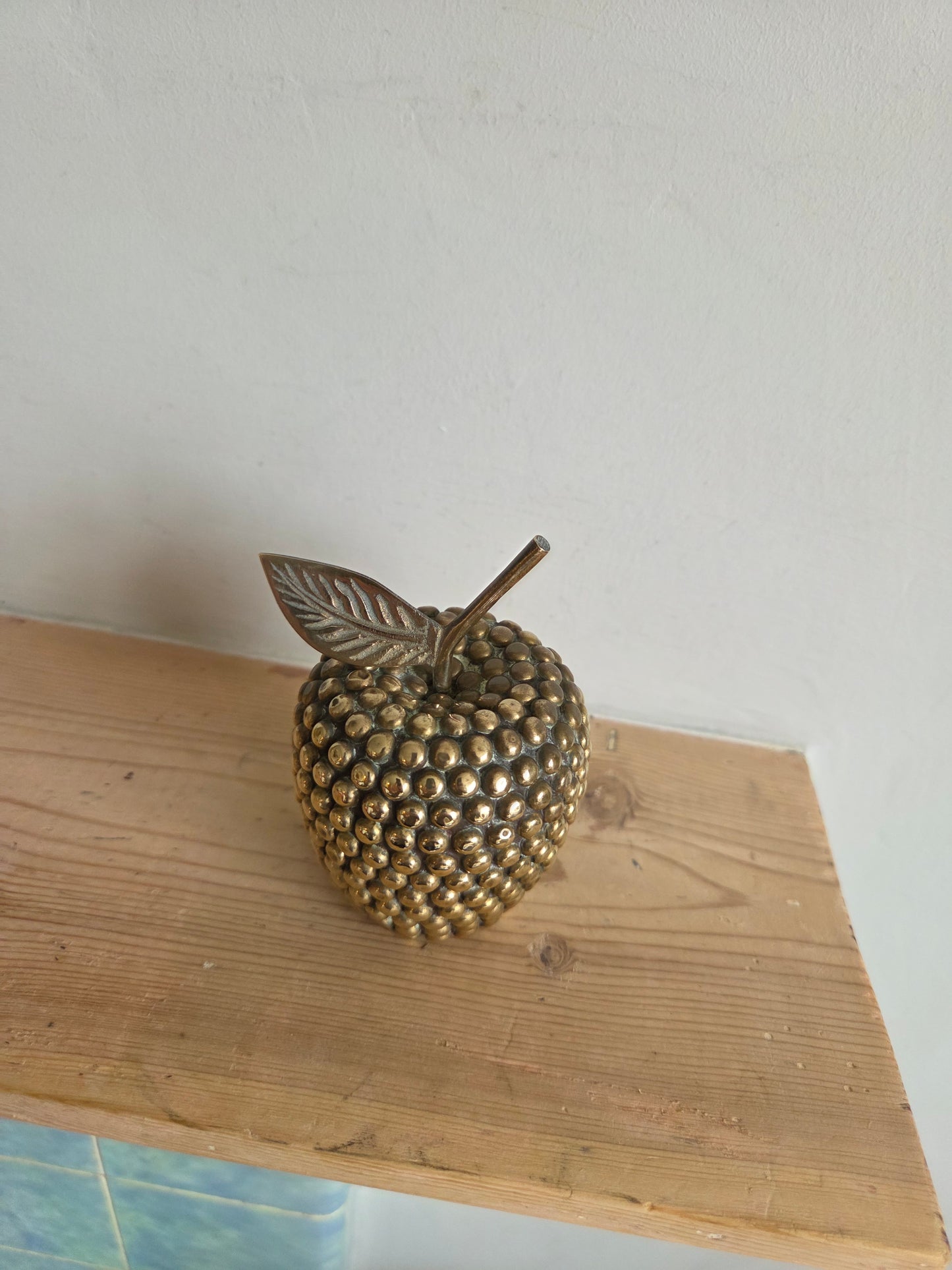 Small Brass Bobble Apple Ornament