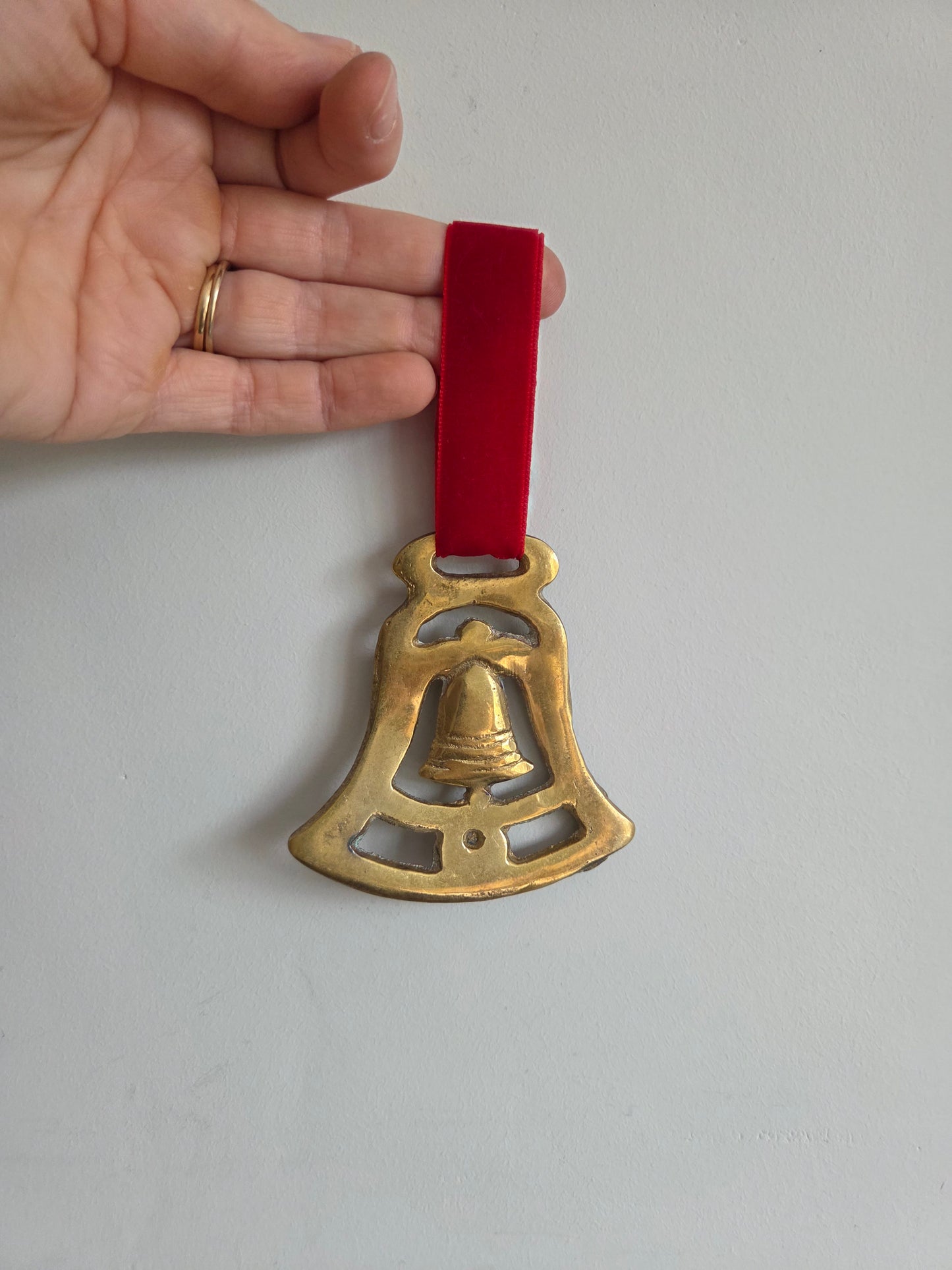 Double Bell Brass Christmas Decoration