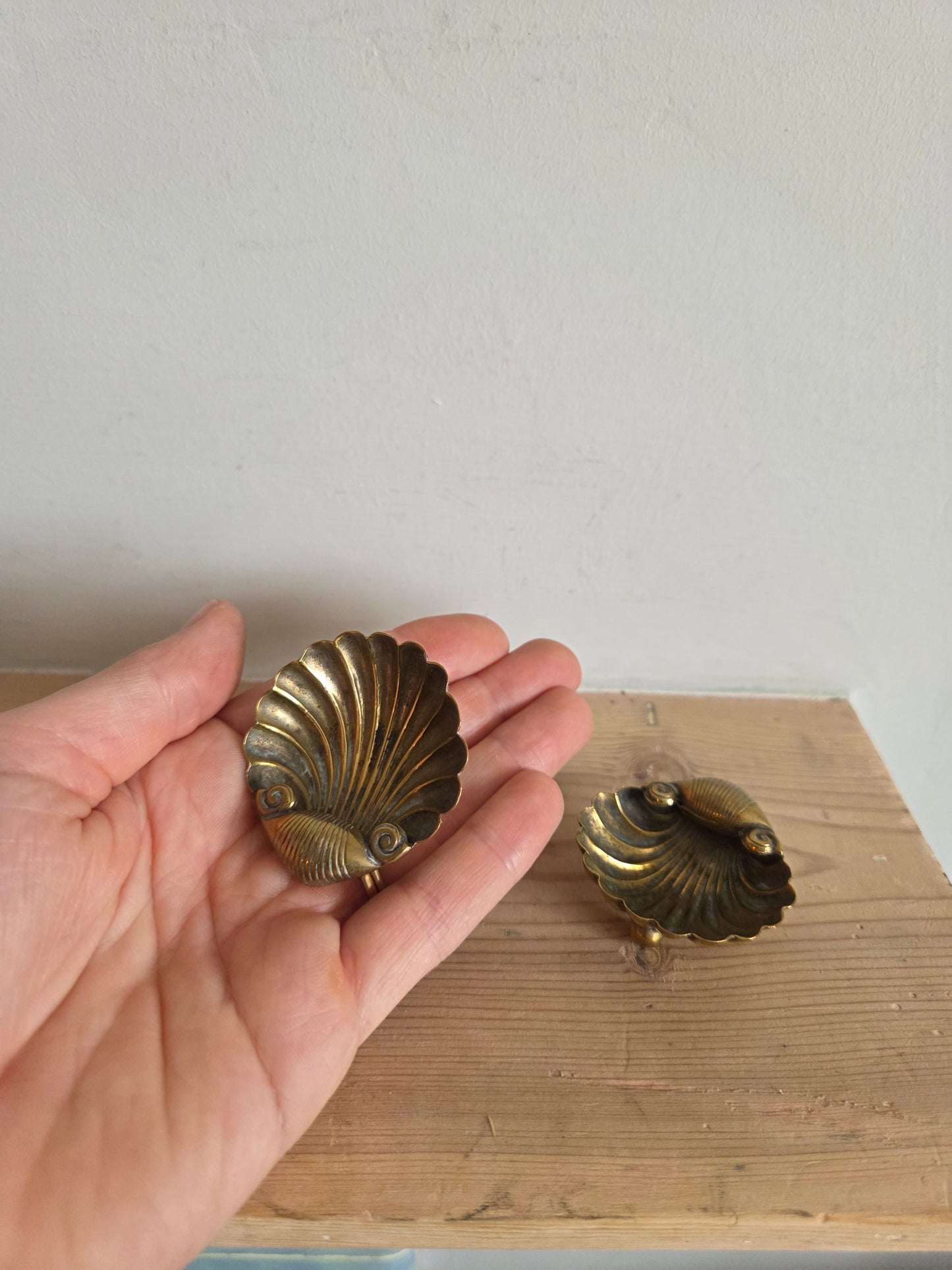 Small Brass Shell Trinket Dishes