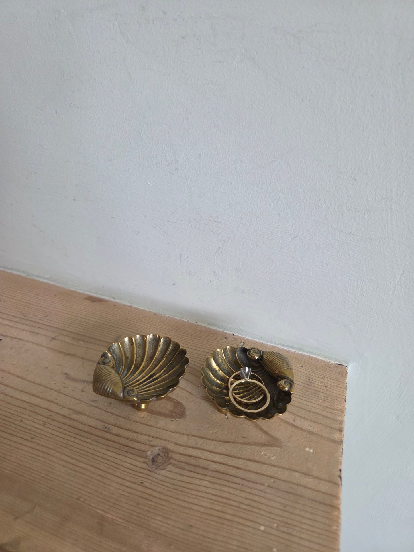 Small Brass Shell Trinket Dishes