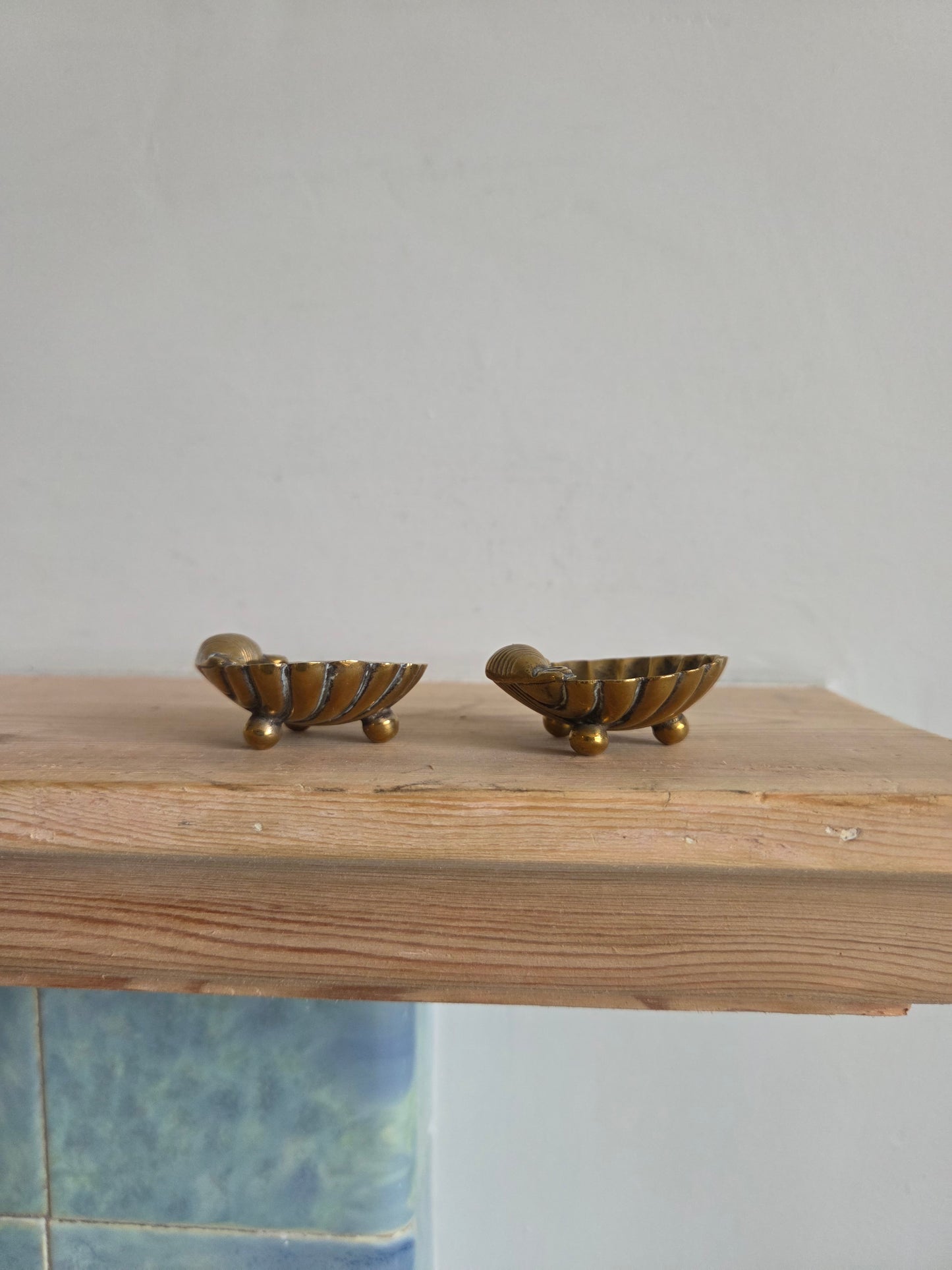 Small Brass Shell Trinket Dishes