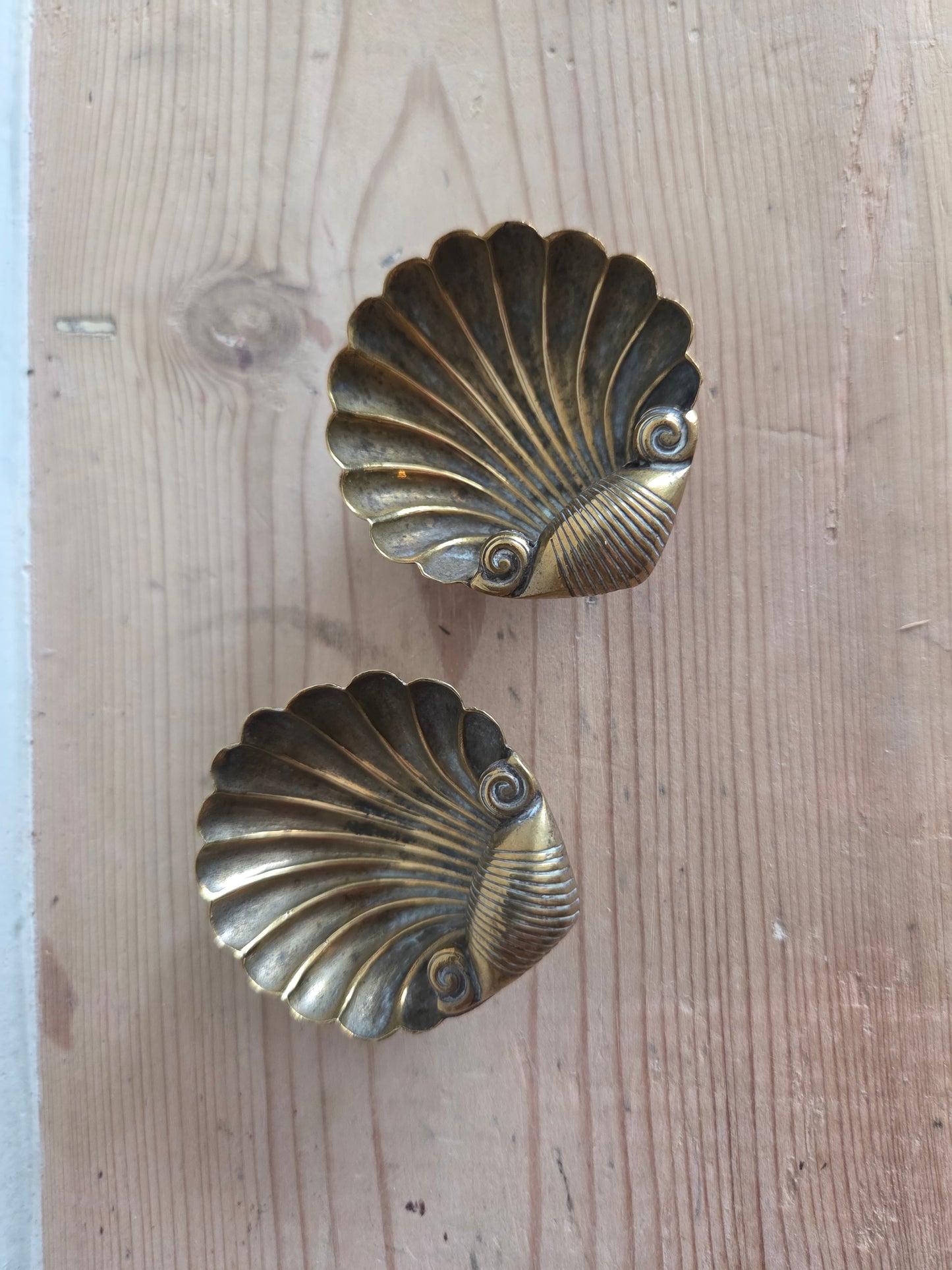 Small Brass Shell Trinket Dishes