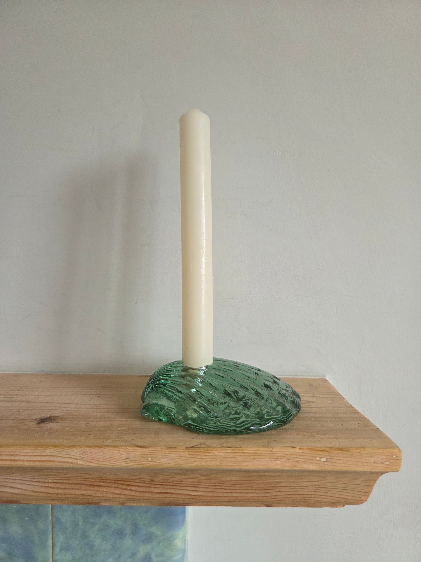 Glass Shell Candle Holder