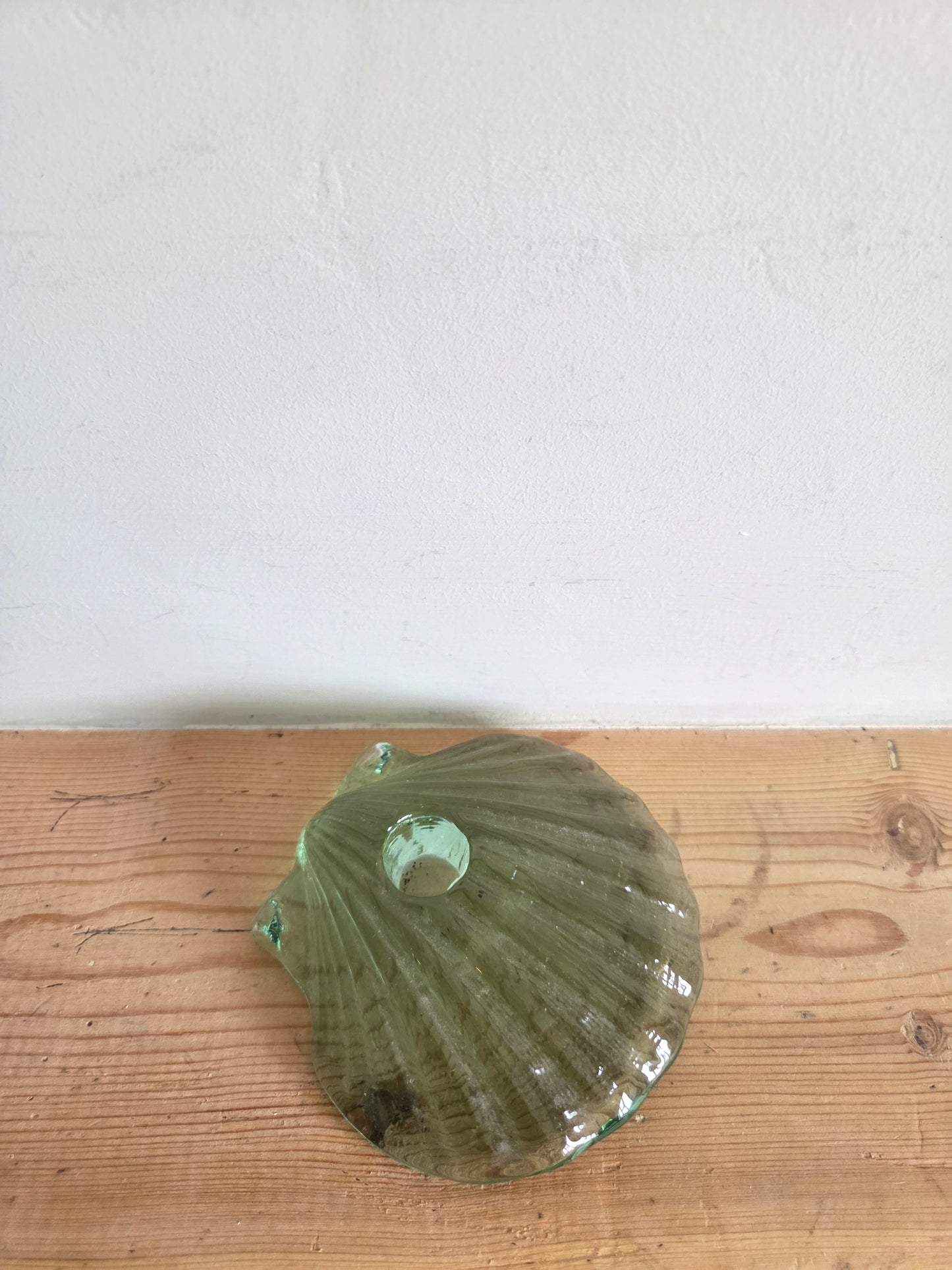 Glass Shell Candle Holder
