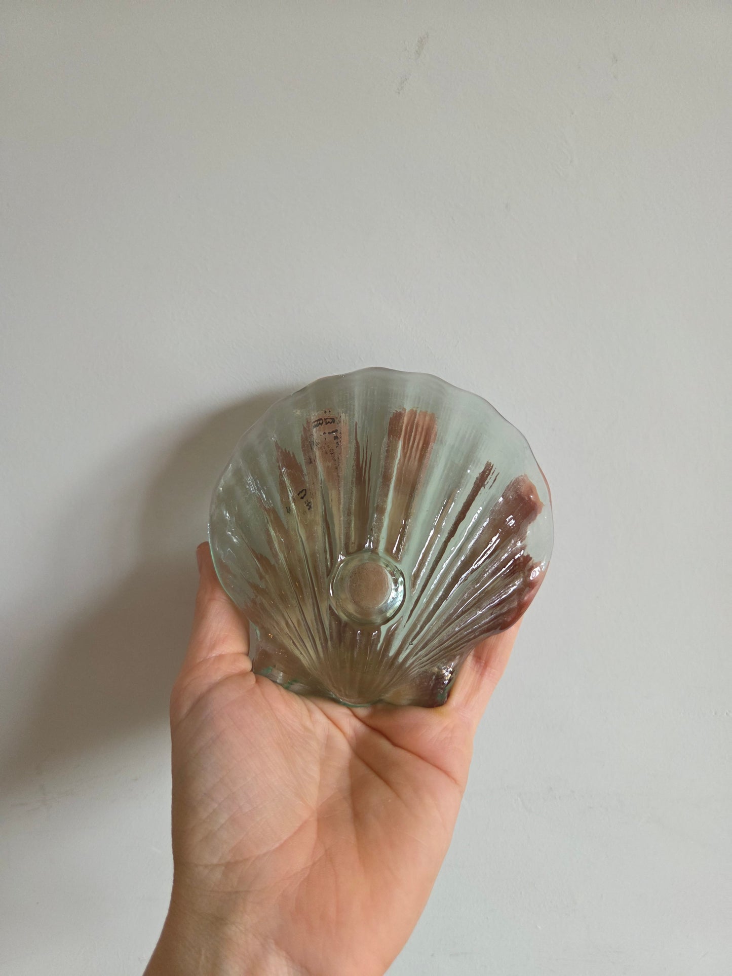 Glass Shell Candle Holder