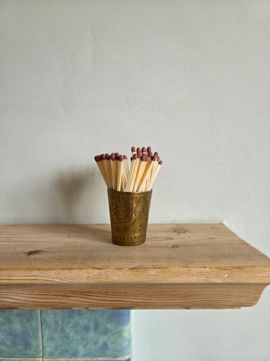 Decorative Brass Match Pot