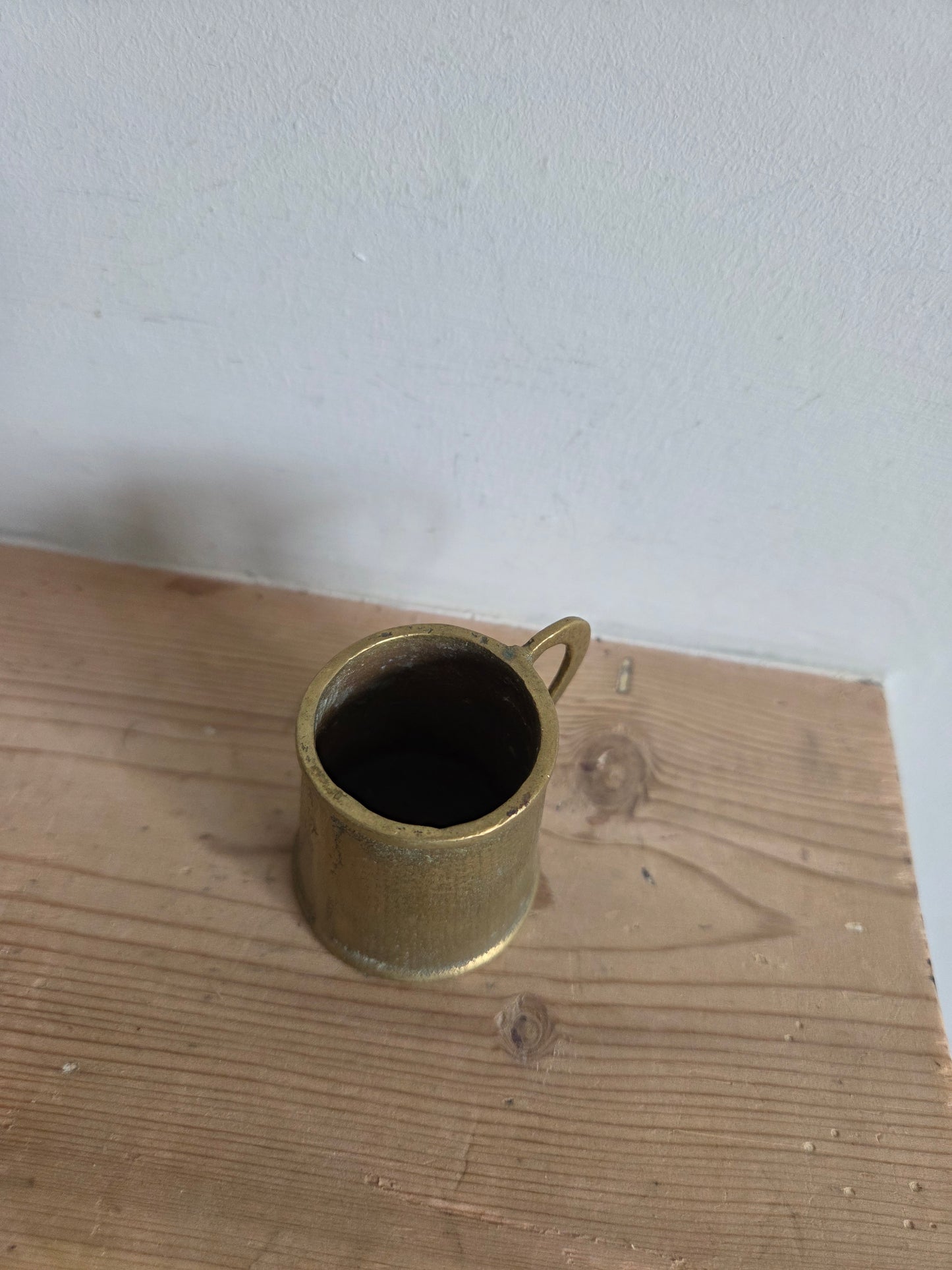 Small Brass Match Pot with Handle