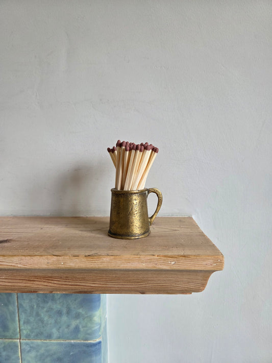 Small Brass Match Pot with Handle