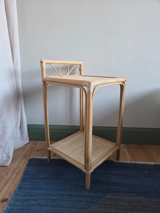 Two Tier Bamboo and Rattan Table
