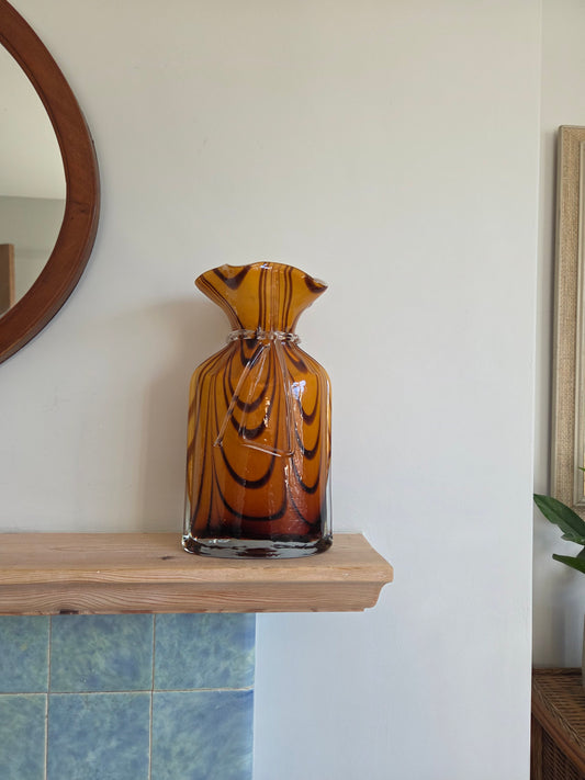 Vintage 70s Glass Vase