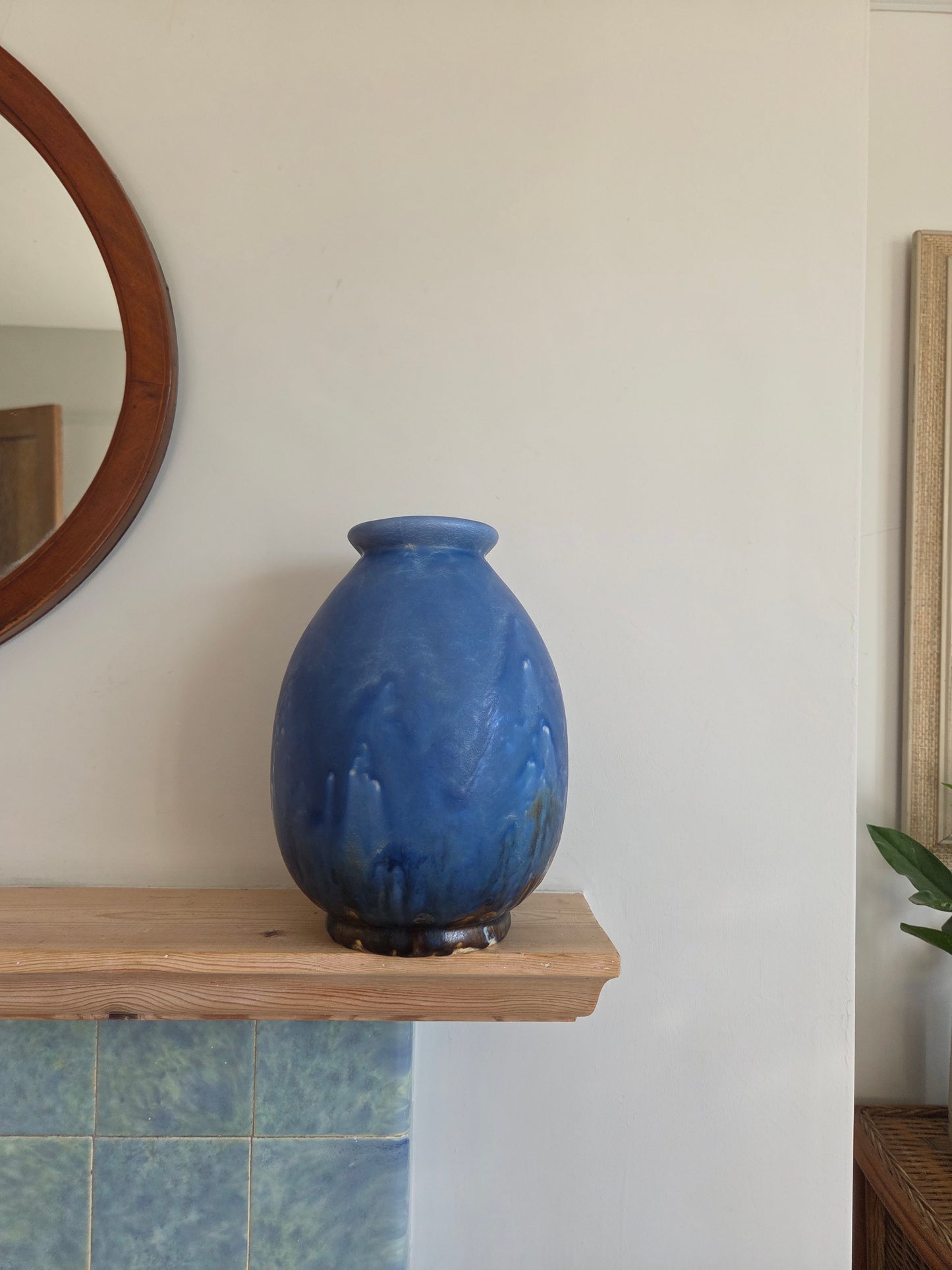 Large Blue Studio Pottery Vase