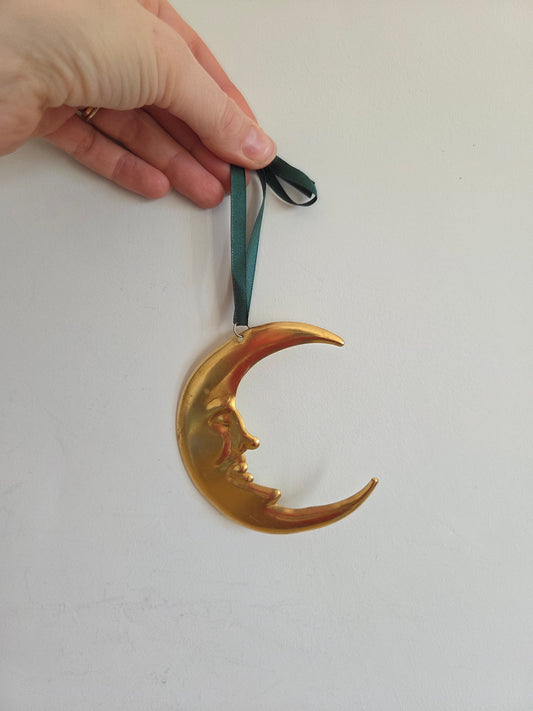 Vintage Brass Moon Decoration