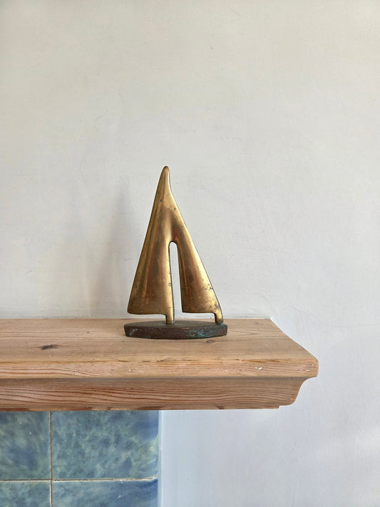 Vintage Brass Boat Yacht Ornament