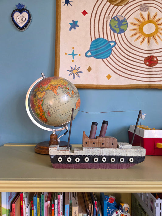 Hand Made Wooden Ship Ornament