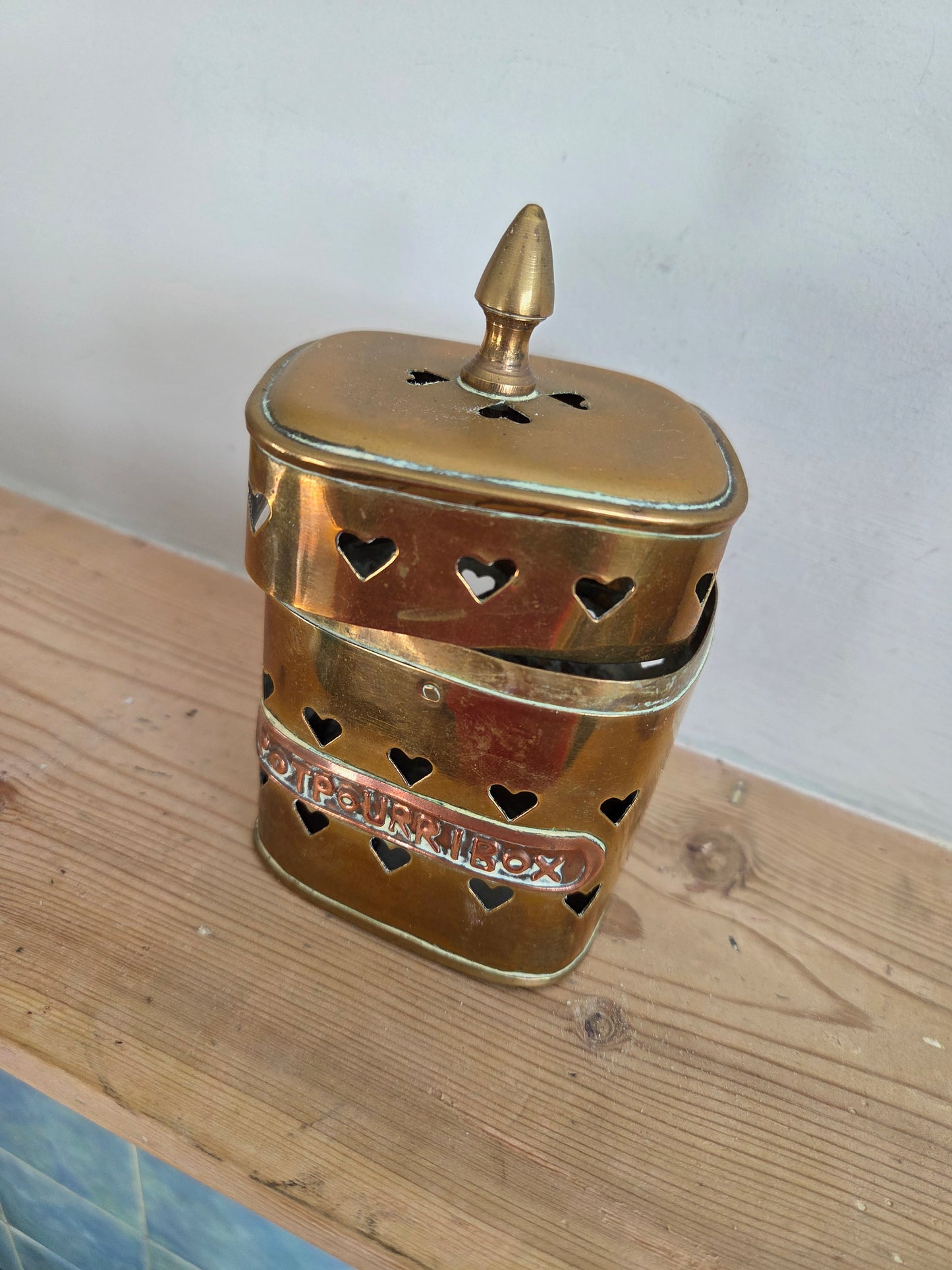 Vintage Brass Pot Pourri Box