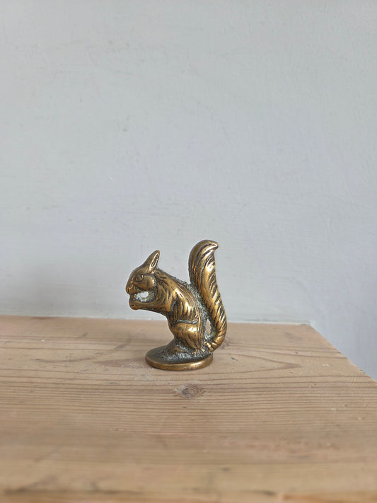 Vintage Brass Squirrel Ornament