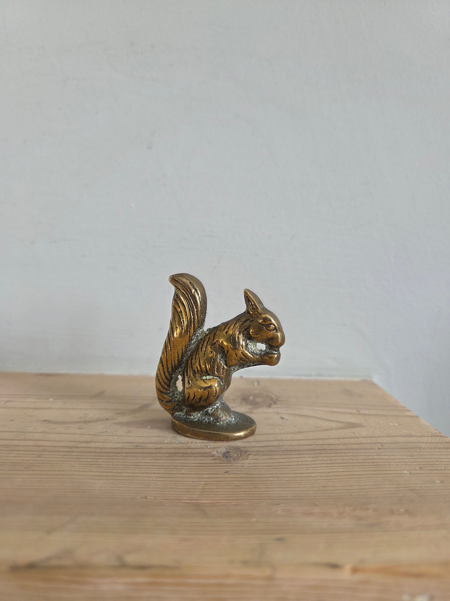 Vintage Brass Squirrel Ornament