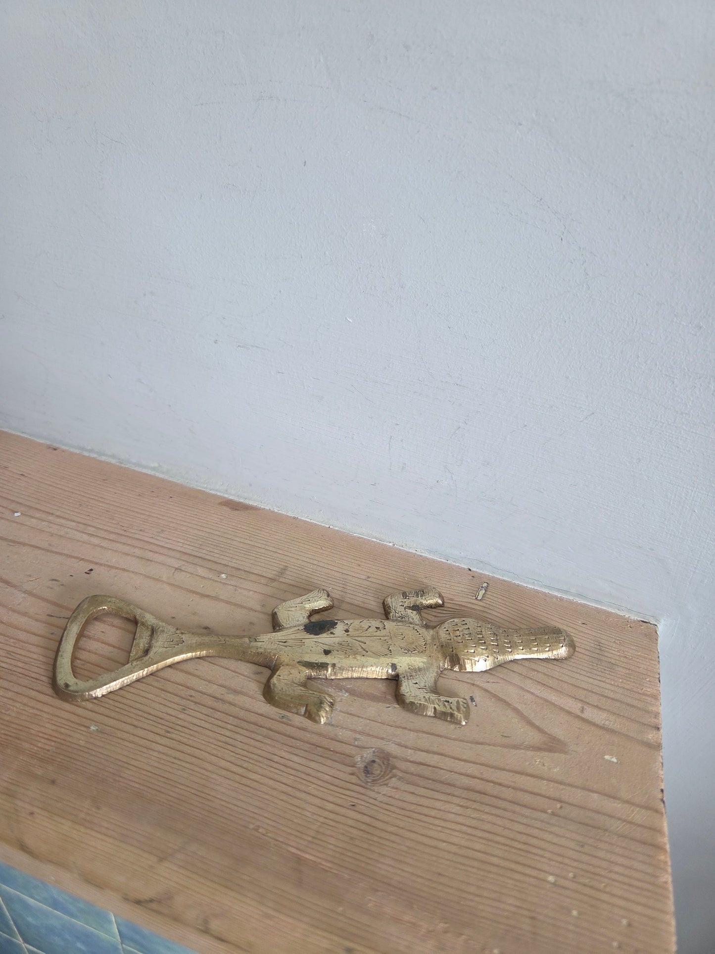 Brass Crocodile Bottle Opener